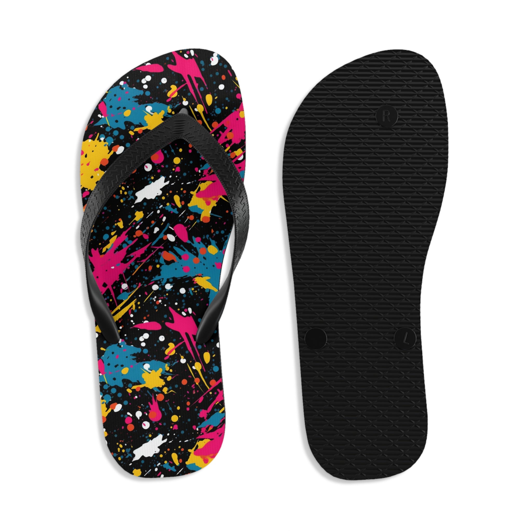 Unisex Flip-Flops (AOP) - Seamless Color Splatter Designs 10