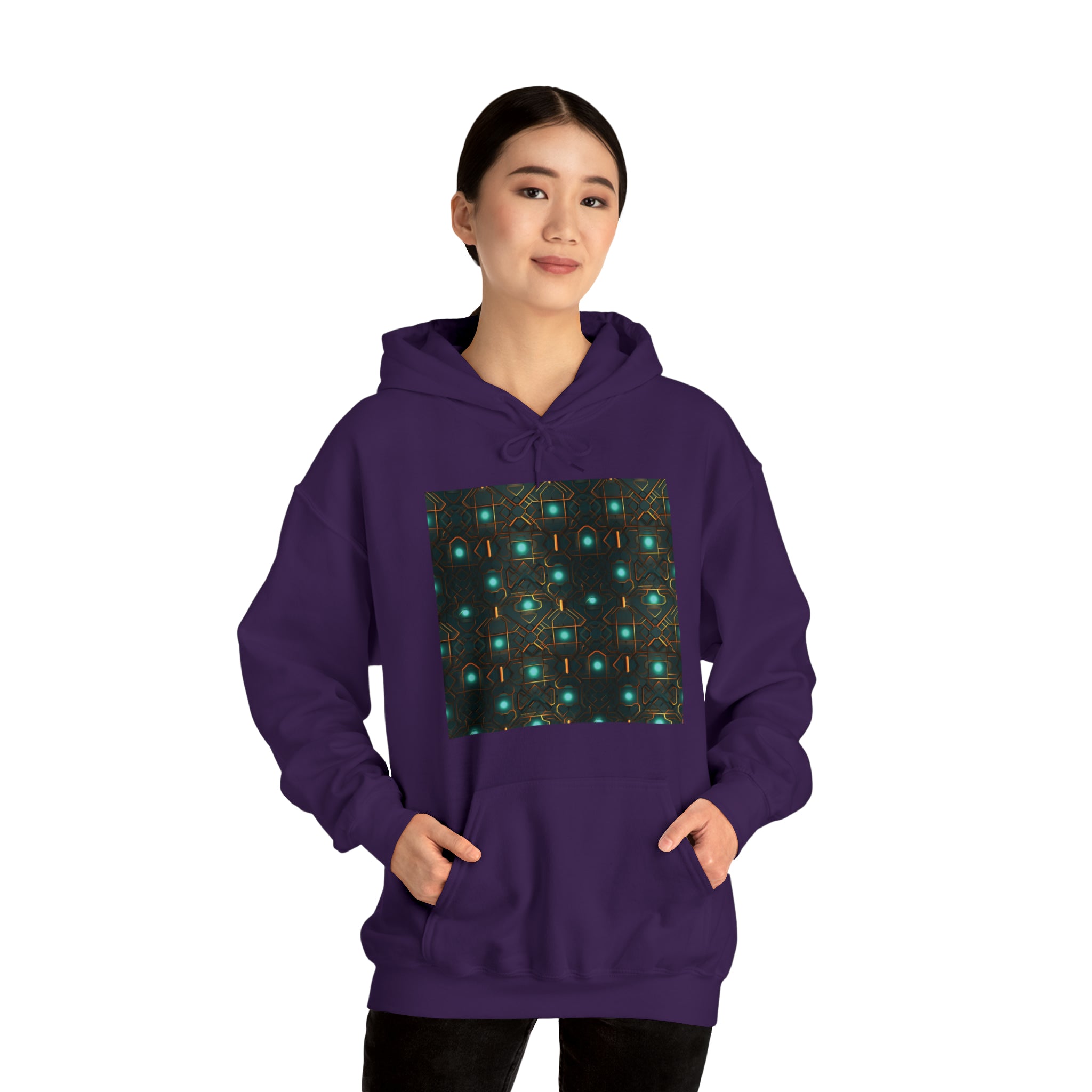 Unisex Heavy Blend™ Hooded Sweatshirt - Abstract Neon Designs 09