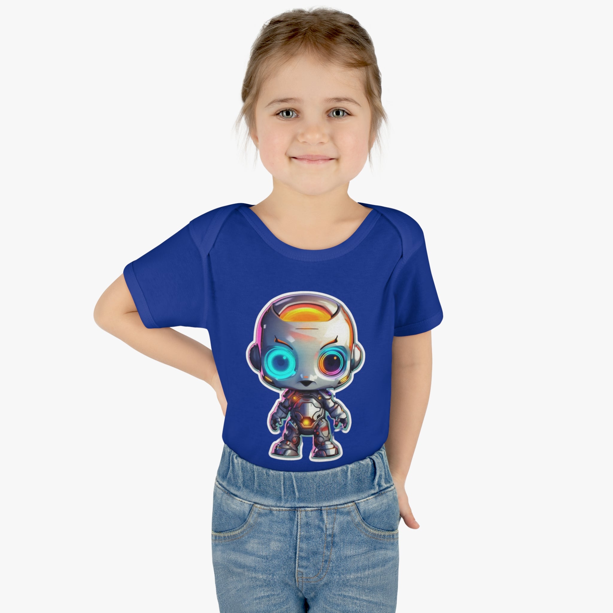 Infant Baby Rib Bodysuit - Bumble, Robot Pop Art 04