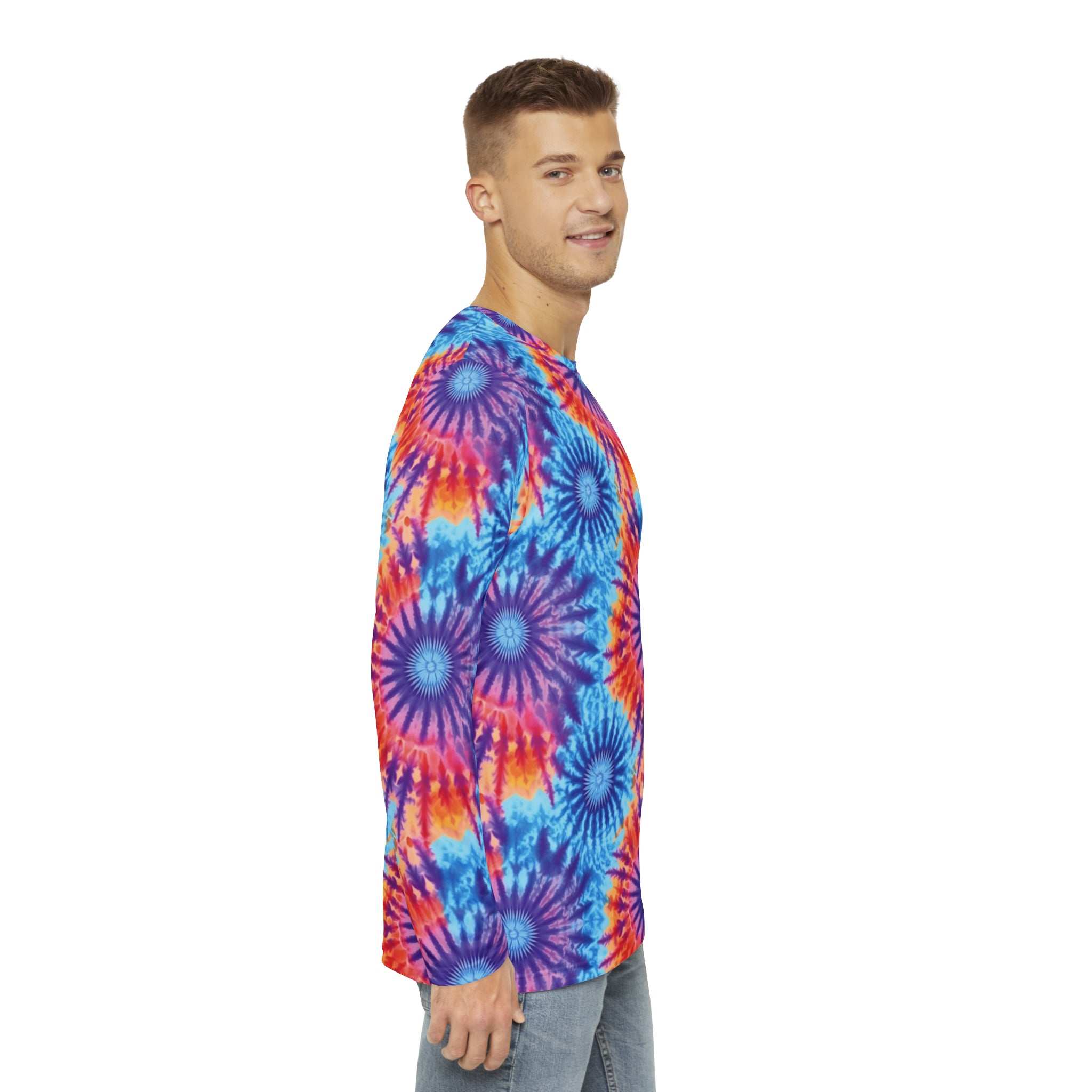 Men's Long Sleeve Shirt (AOP) - Tie Dye Designs 03