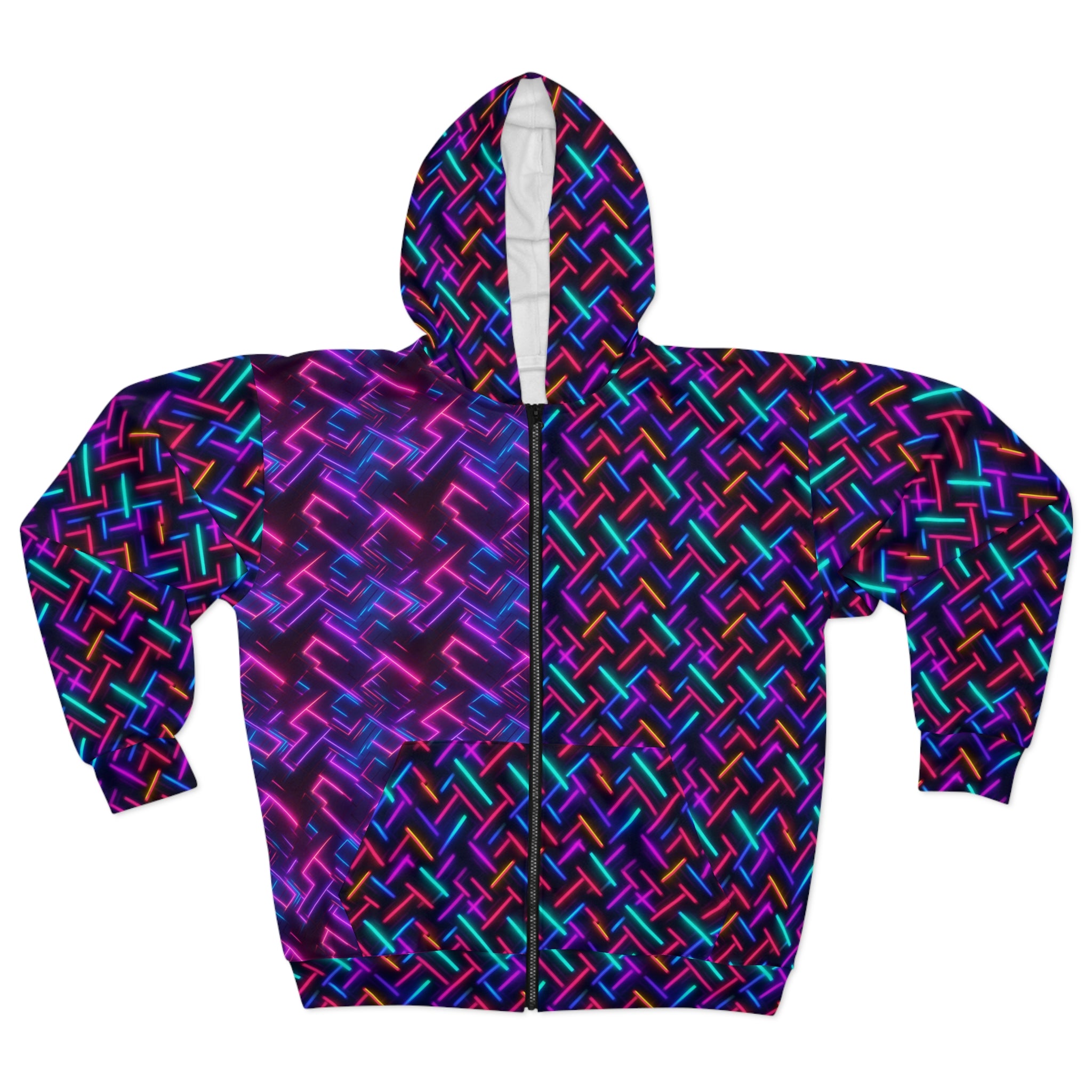 Unisex Zip Hoodie (AOP) - Vibrant Designs 08