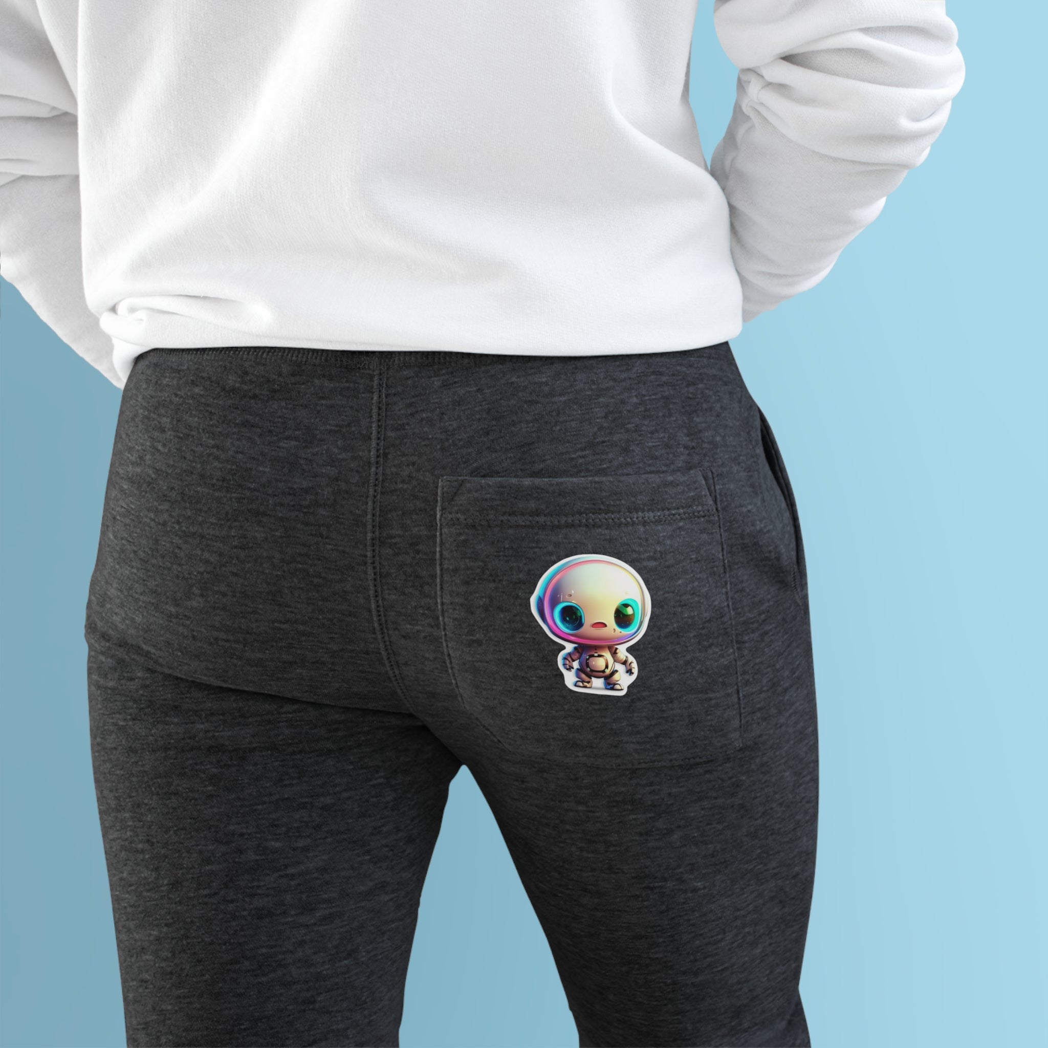 Premium Fleece Joggers - Robot Pop Art Design, Gadget