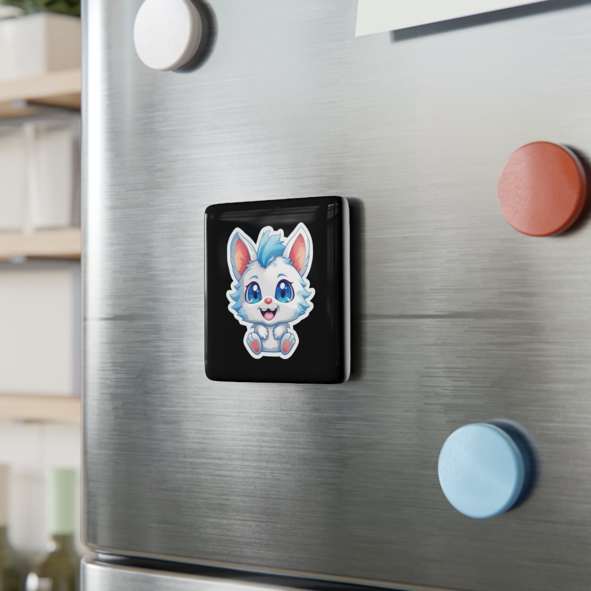 Porcelain Magnet, Square - Adorable Mascots 02