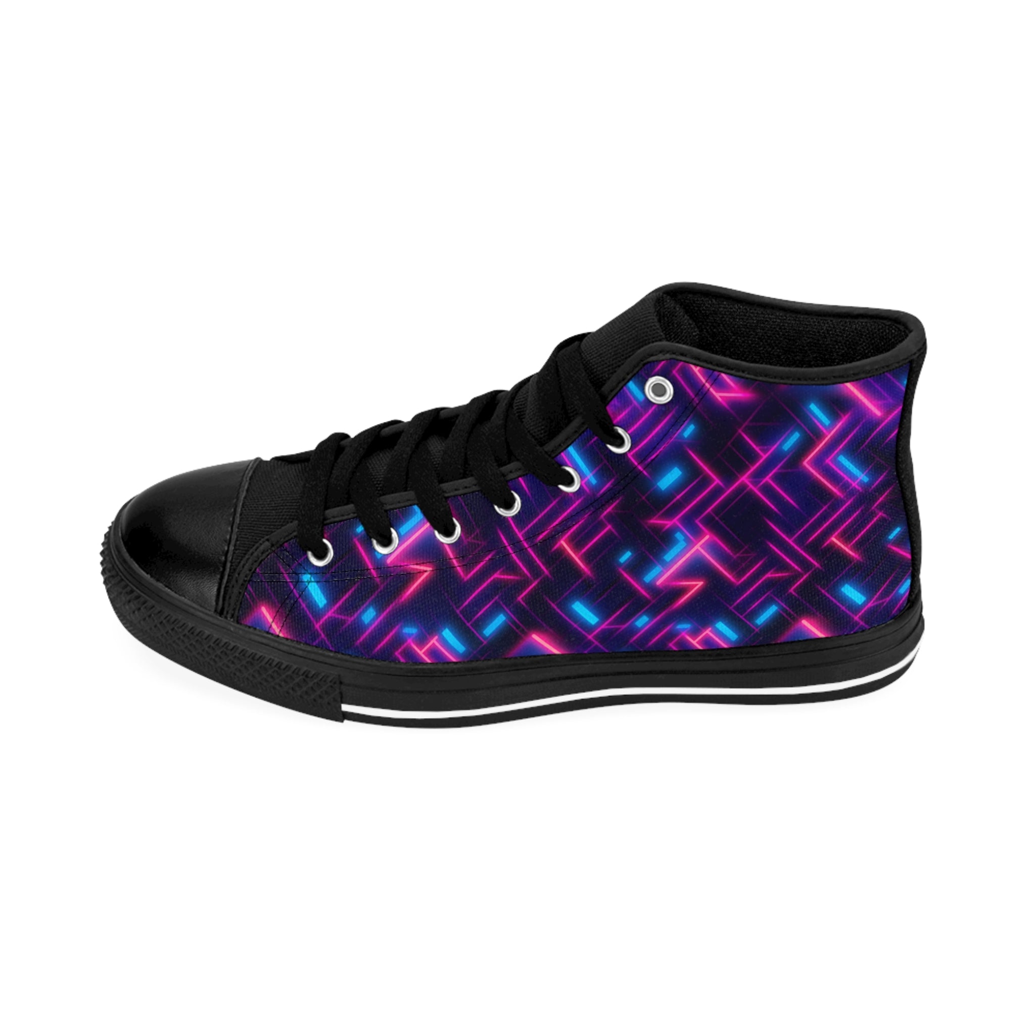 Men's Classic Sneakers (AOP) - Seamless Vibrant Synthwave Designs 01