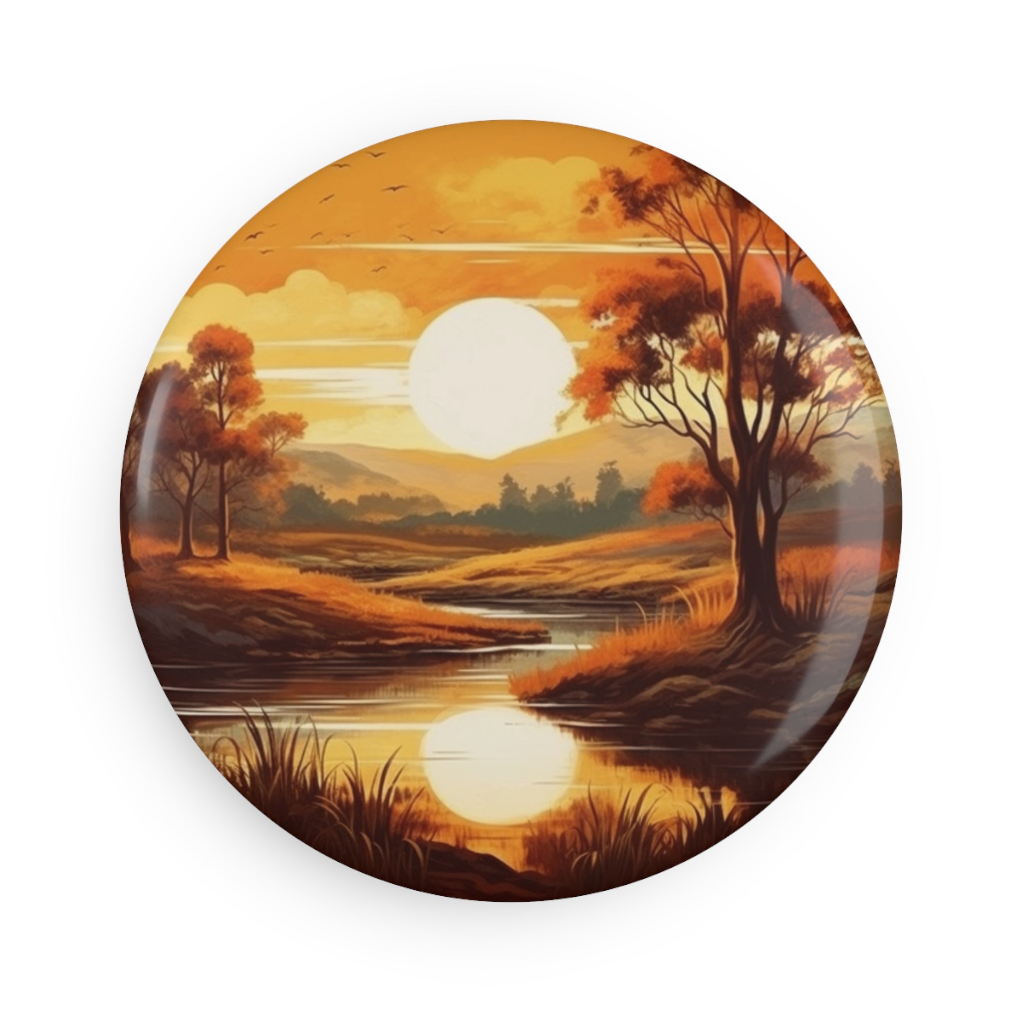 Button Magnet, Round (1 & 10 pcs) - Sunsets 07