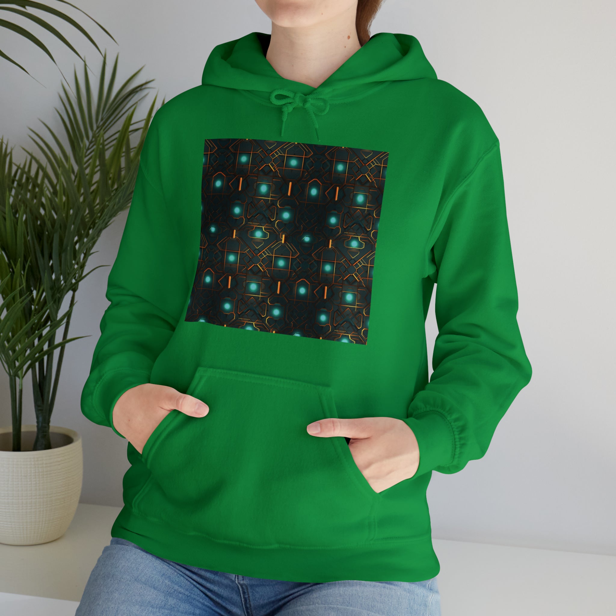 Unisex Heavy Blend™ Hooded Sweatshirt - Abstract Neon Designs 09