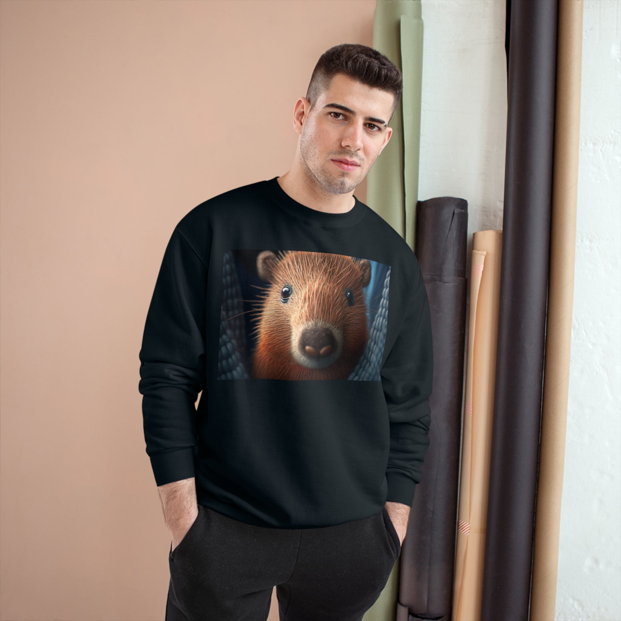 Champion Sweatshirt - Knit Animals, Capybara Pup