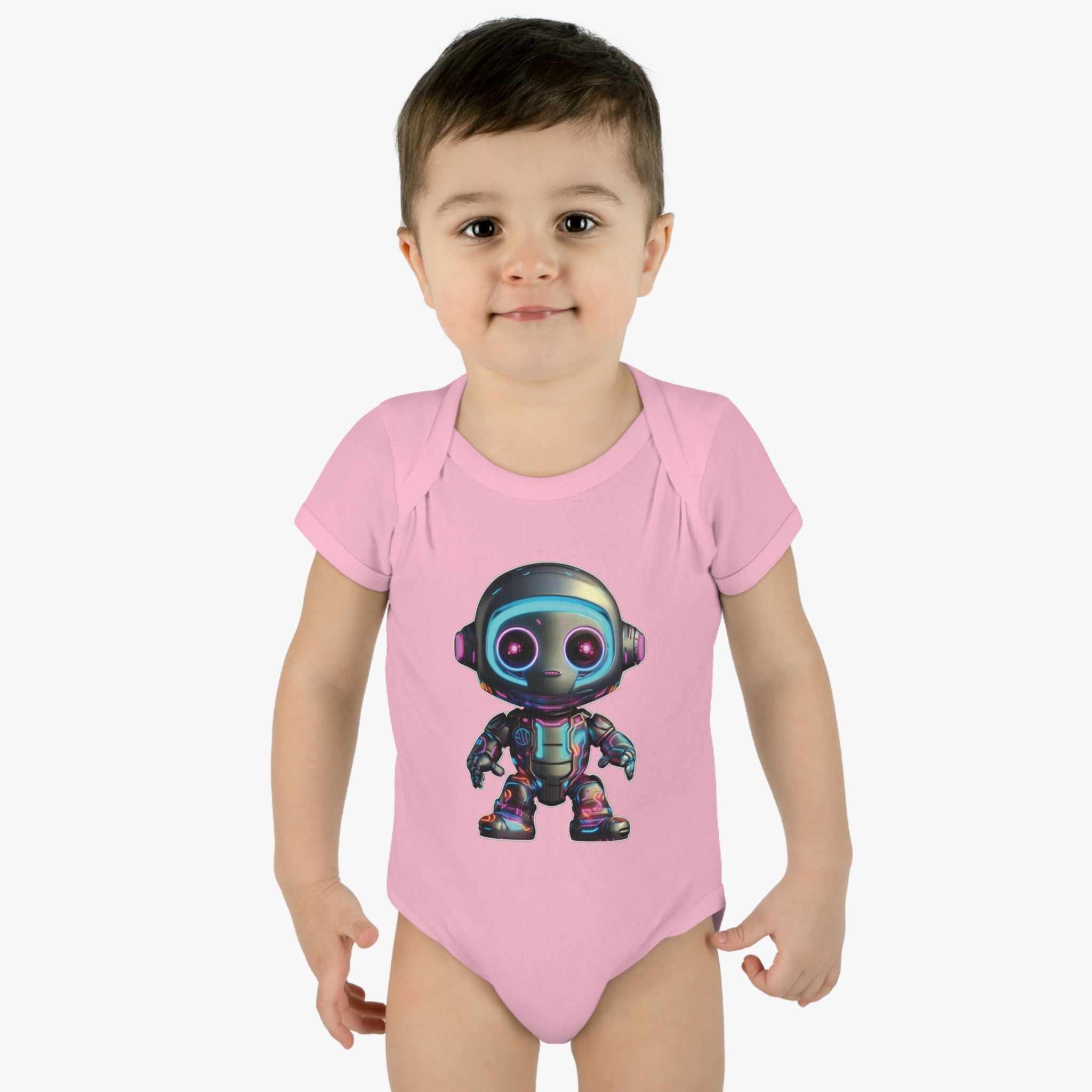 Infant Baby Rib Bodysuit - Ant, Robot Pop Art 01