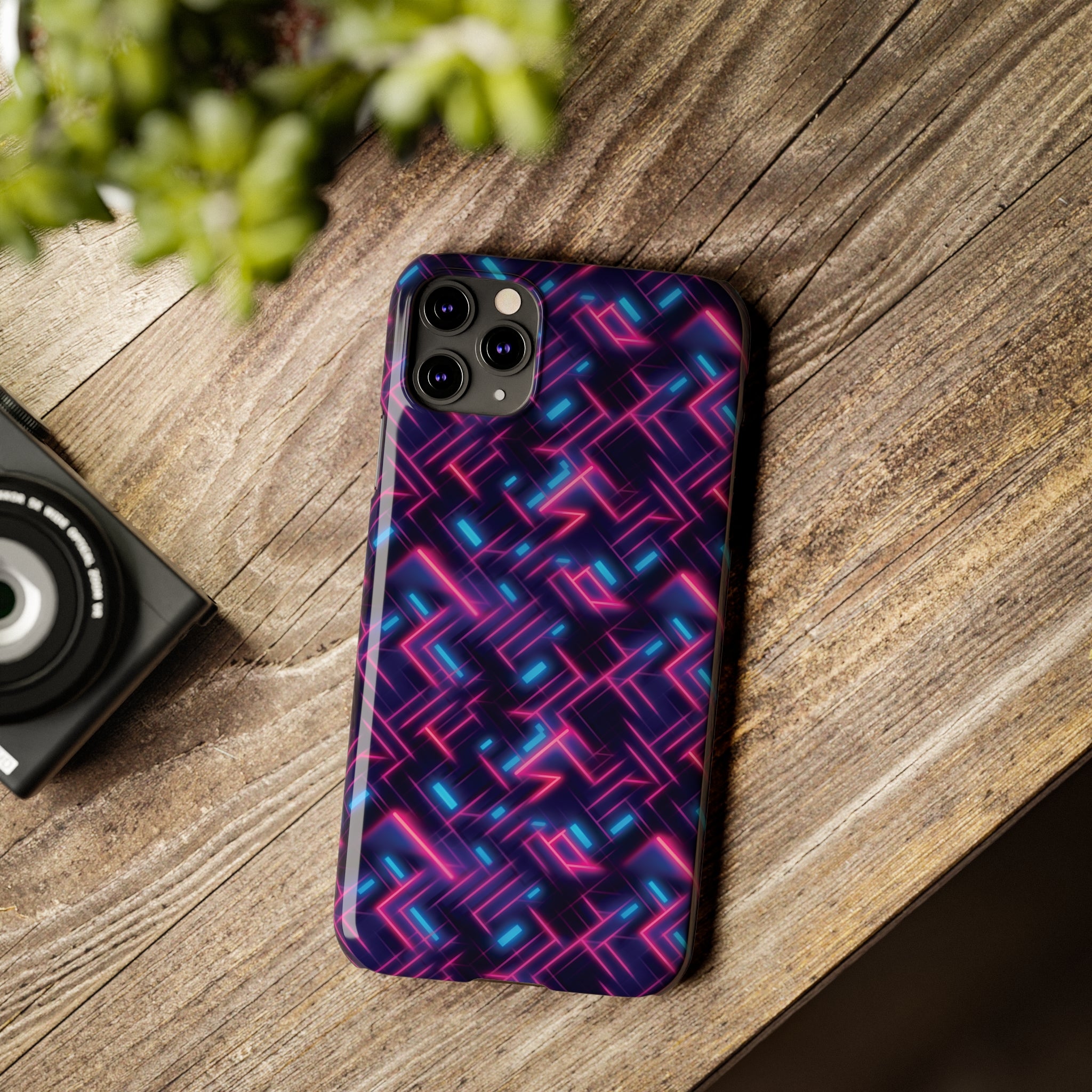 Slim Phone Cases (AOP) - Seamless Synthwave Designs 02