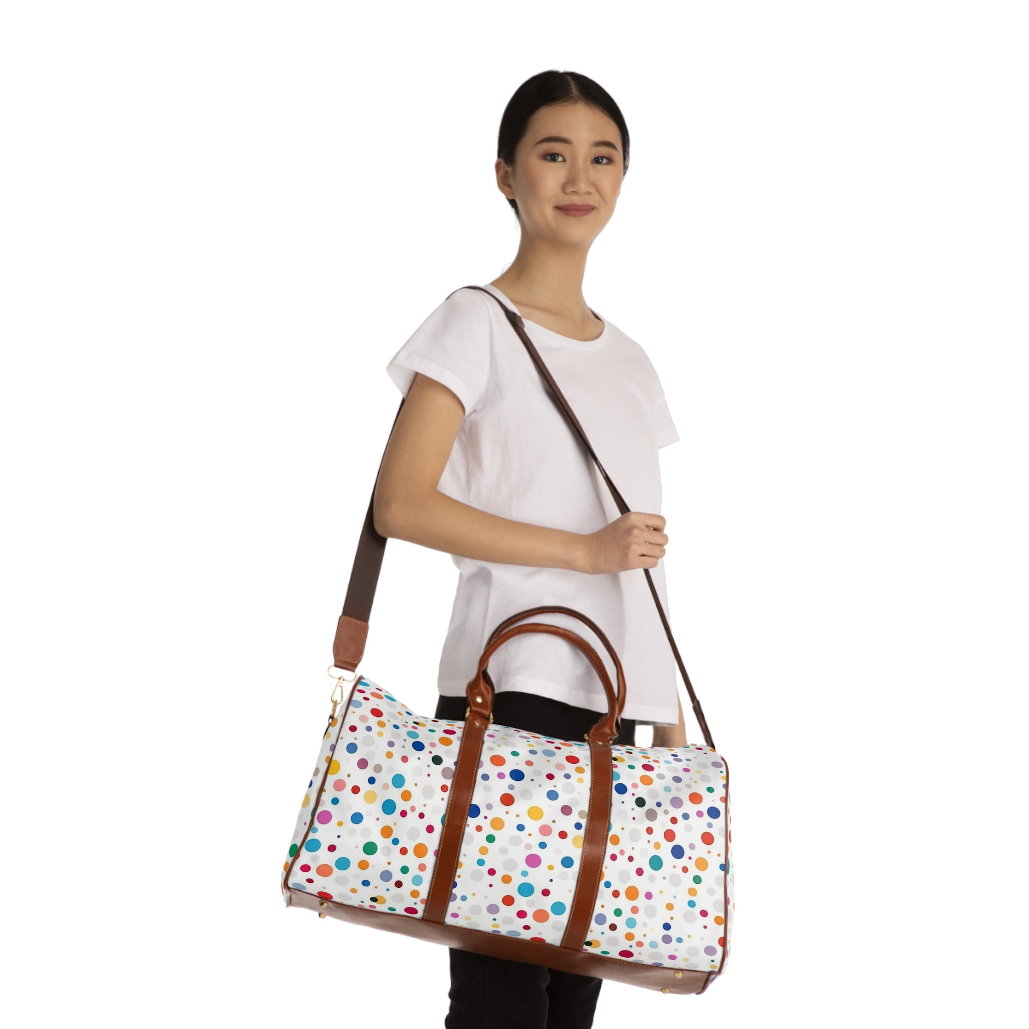 Waterproof Travel Bag (AOP) - Polka Dots Design 01