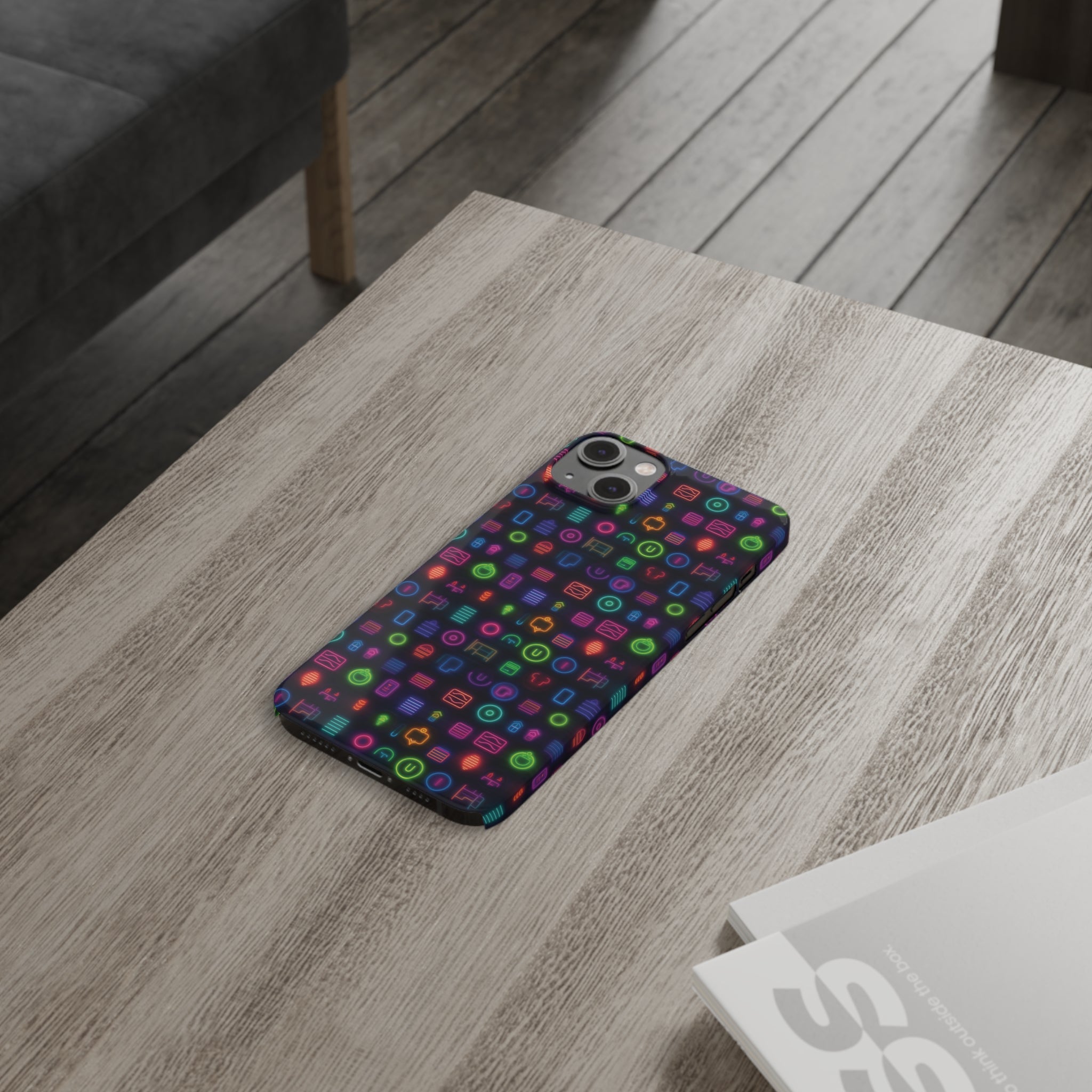 Slim Phone Cases (AOP) - Seamless Neon Designs 02