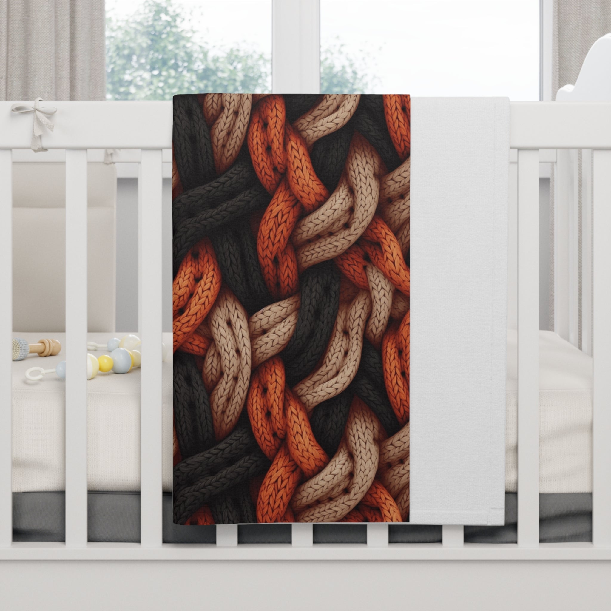 Soft Fleece Baby Blanket (AOP) - Seamless Knit Art 04