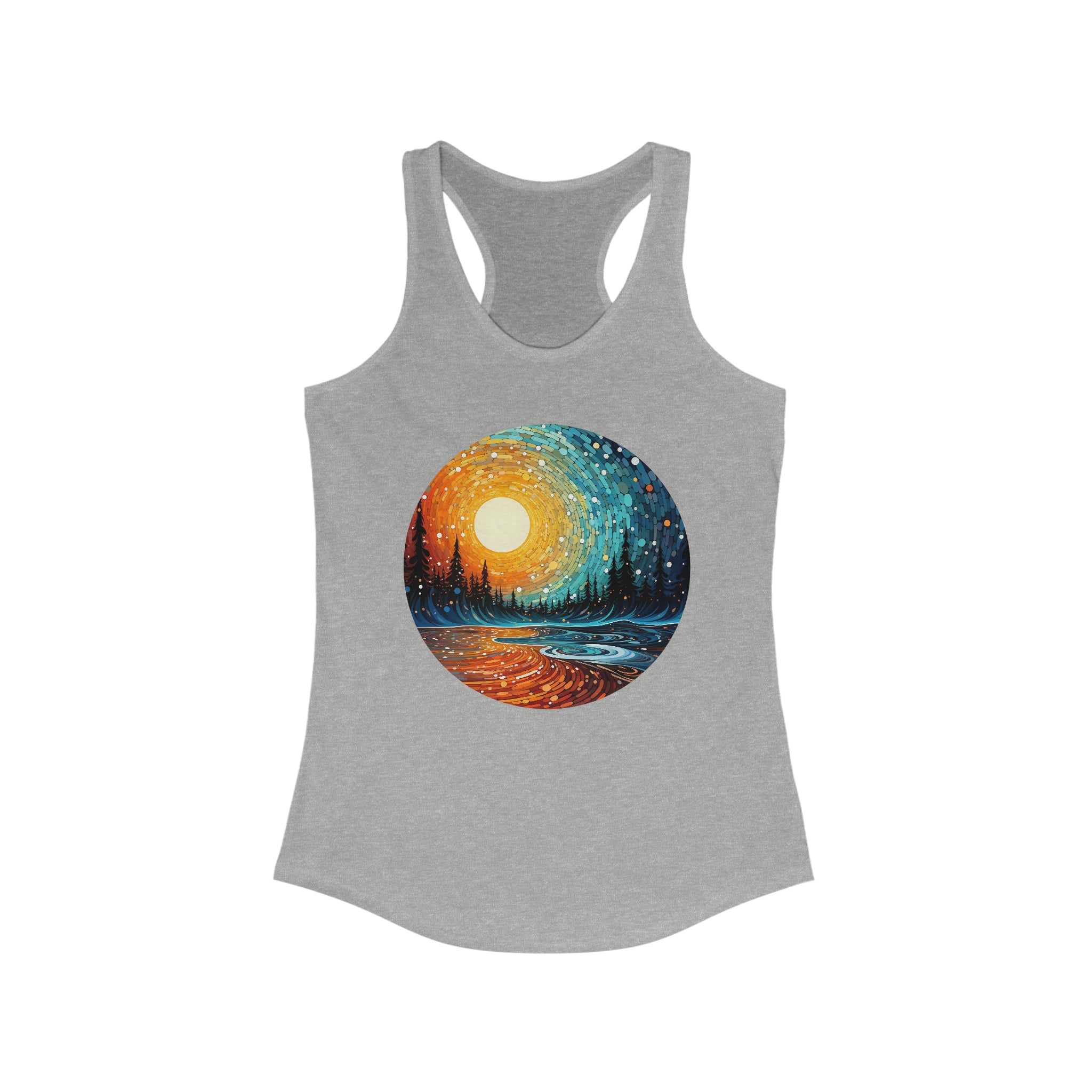 Women's Ideal Racerback Tank - Pointillism Designs 11