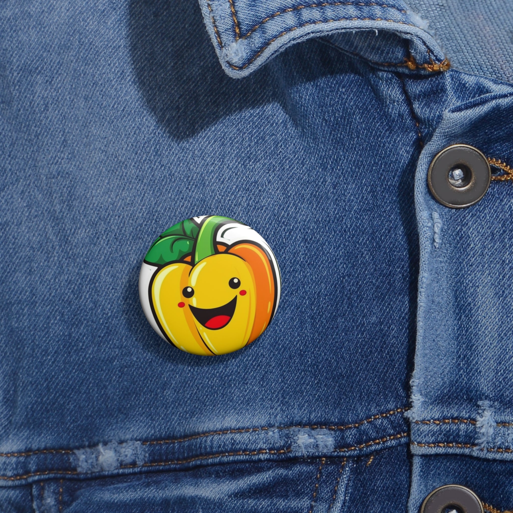 Custom Pin Buttons - Yellow Bell Pepper