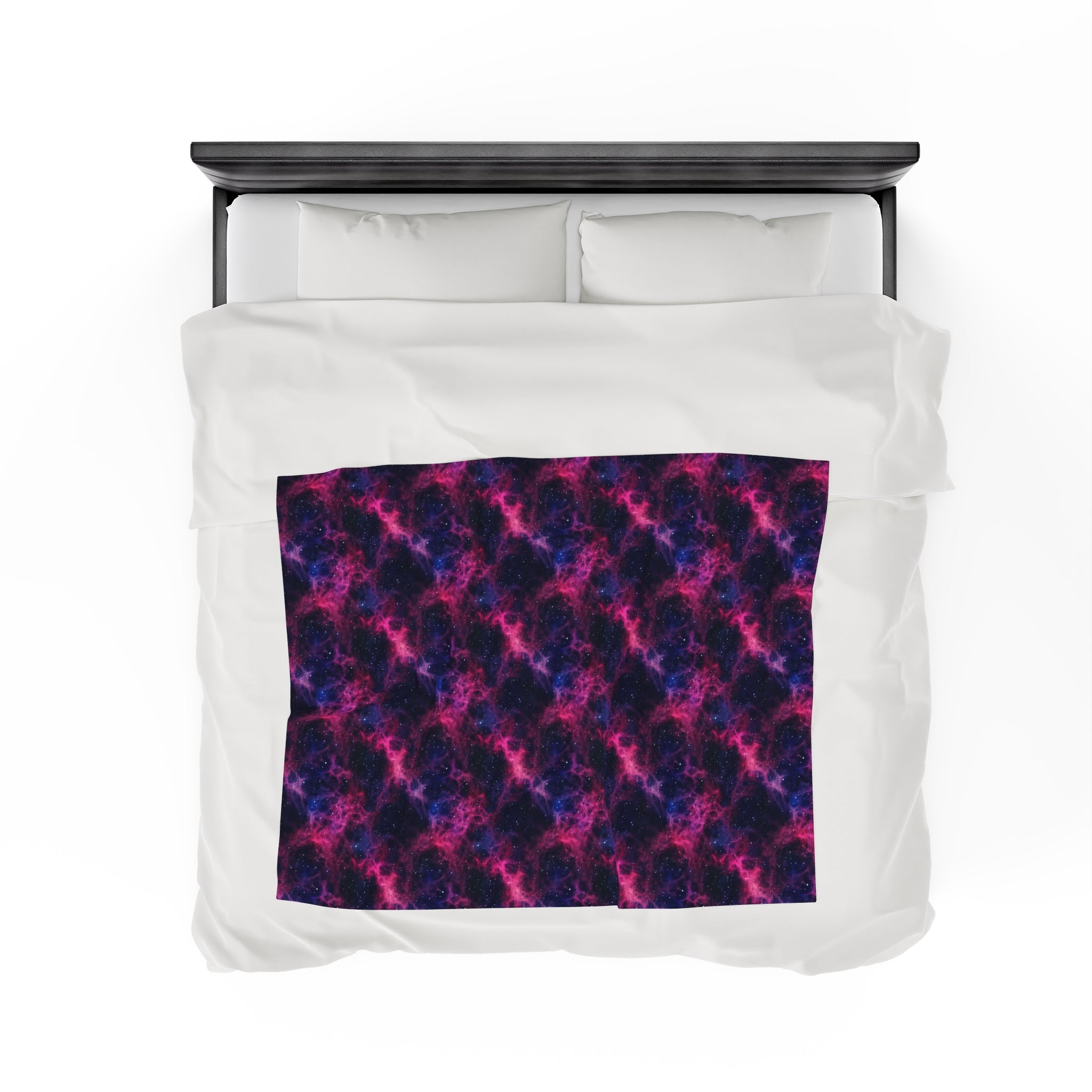 Velveteen Plush Blanket (AOP) - Fantasy Galaxies 02