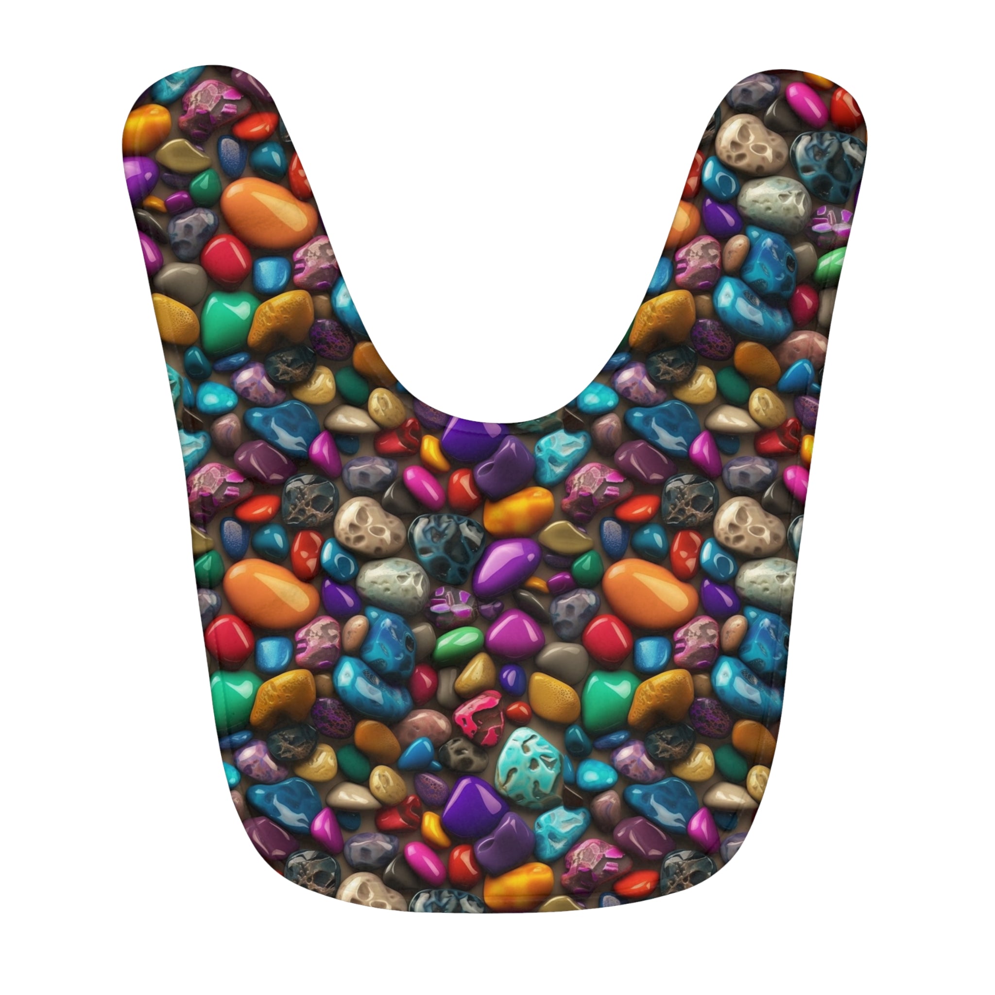 Fleece Baby Bib (AOP) - Seamless Rocks Design 03