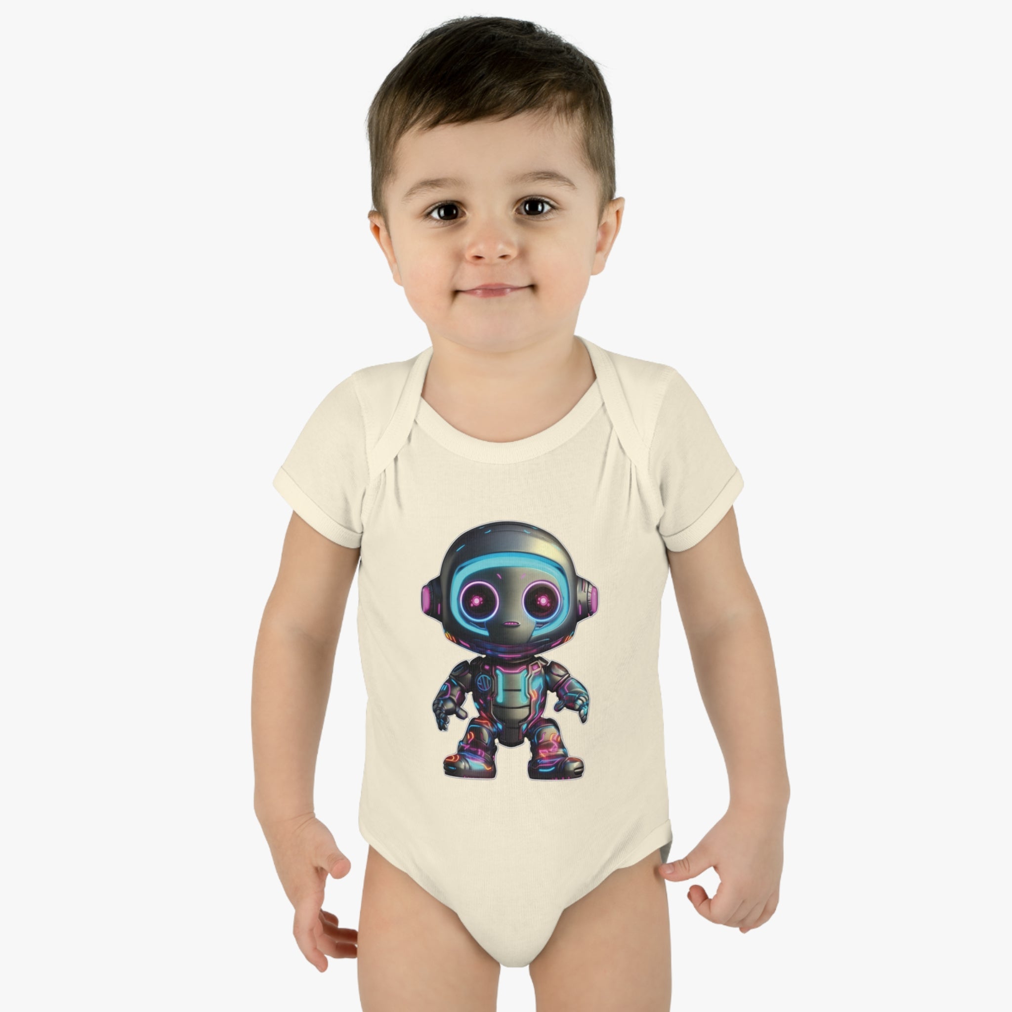 Infant Baby Rib Bodysuit - Ant, Robot Pop Art 01