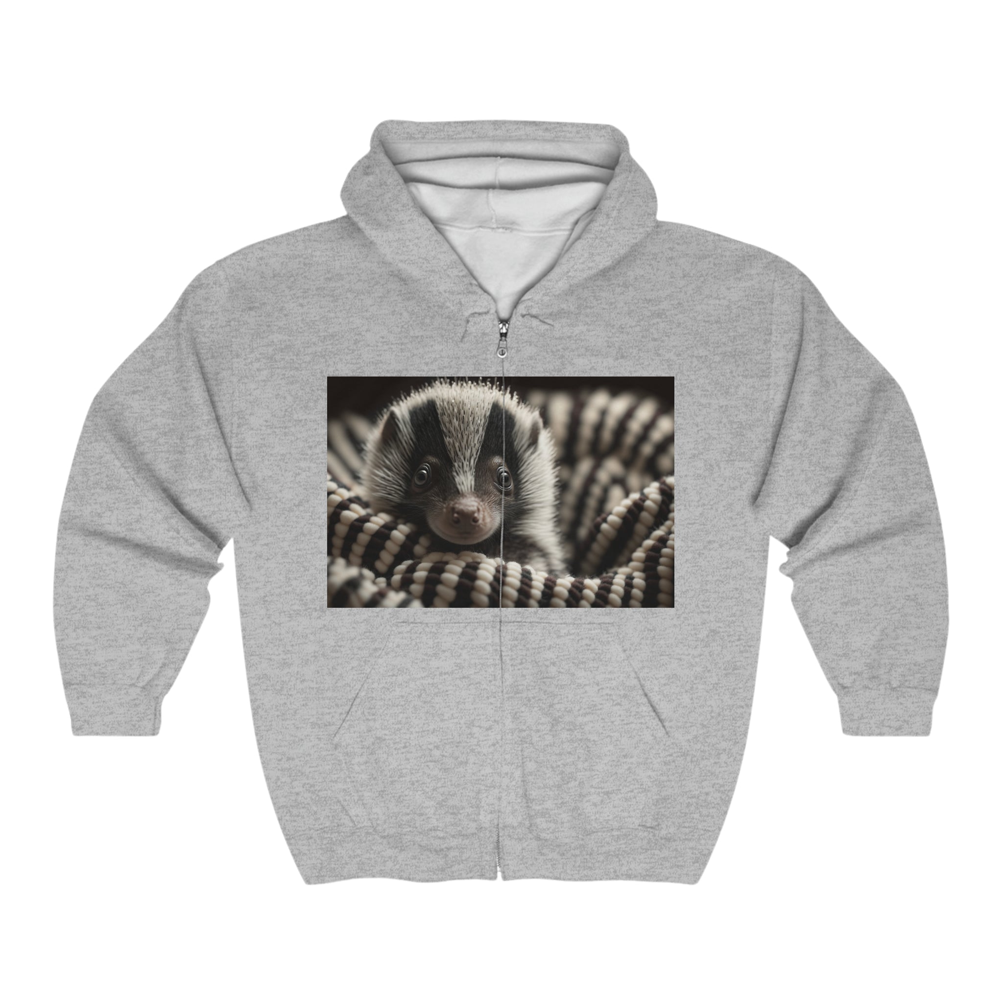 Unisex Heavy Blend™ Full Zip Hooded Sweatshirt - Baby Animals - Skunk