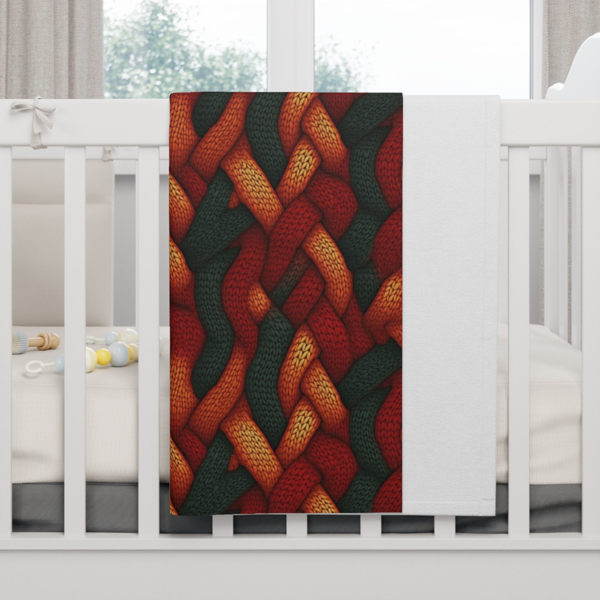 Soft Fleece Baby Blanket (AOP) - Seamless Knit Art 07