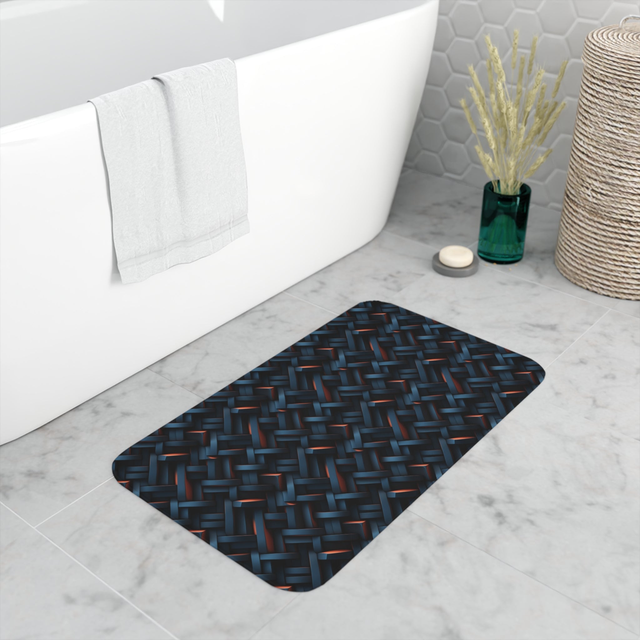 Memory Foam Bath Mat (AOP) - Seamless 3D Digital Designs