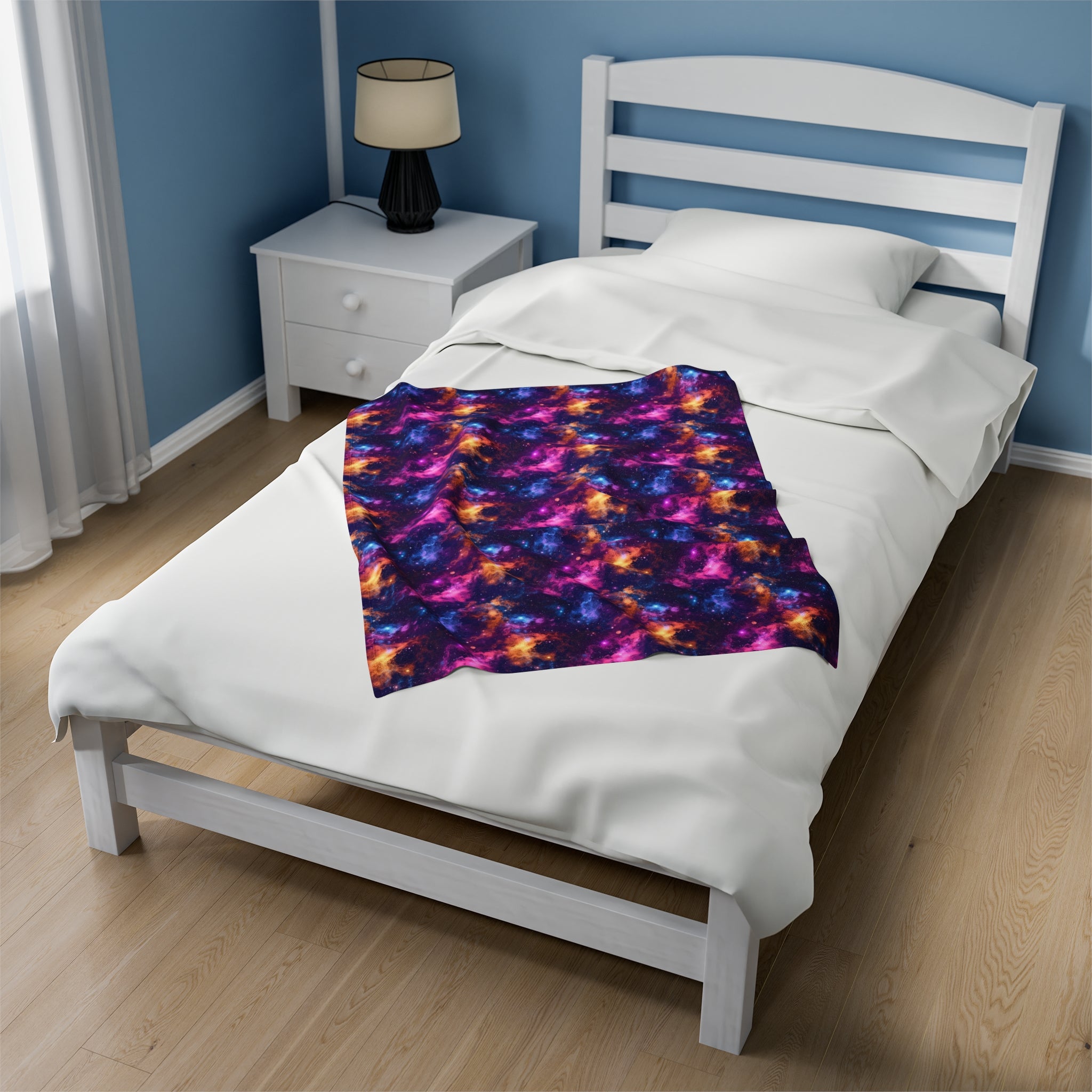 Velveteen Plush Blanket (AOP) - Fantasy Galaxies 06