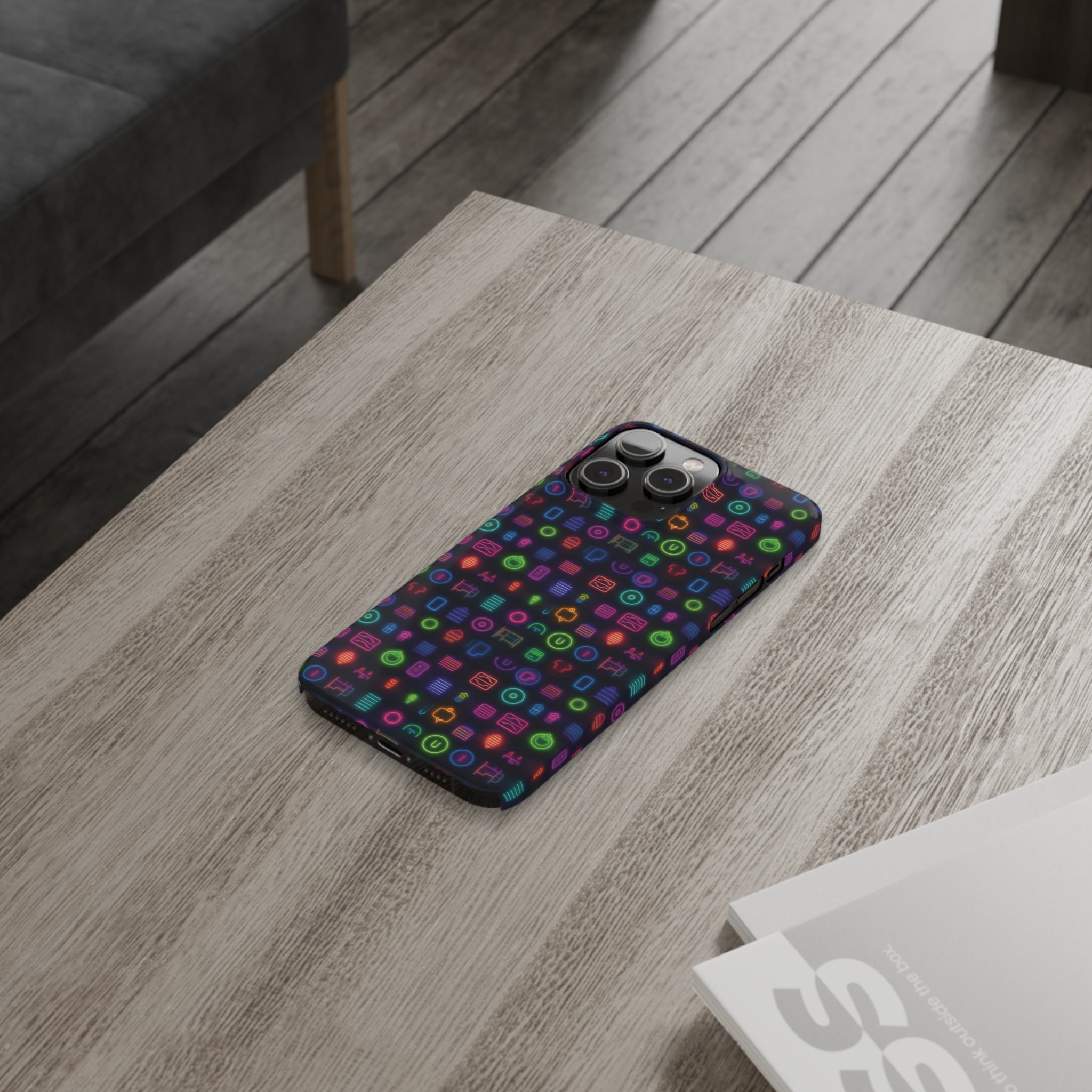 Slim Phone Cases (AOP) - Seamless Neon Designs 02