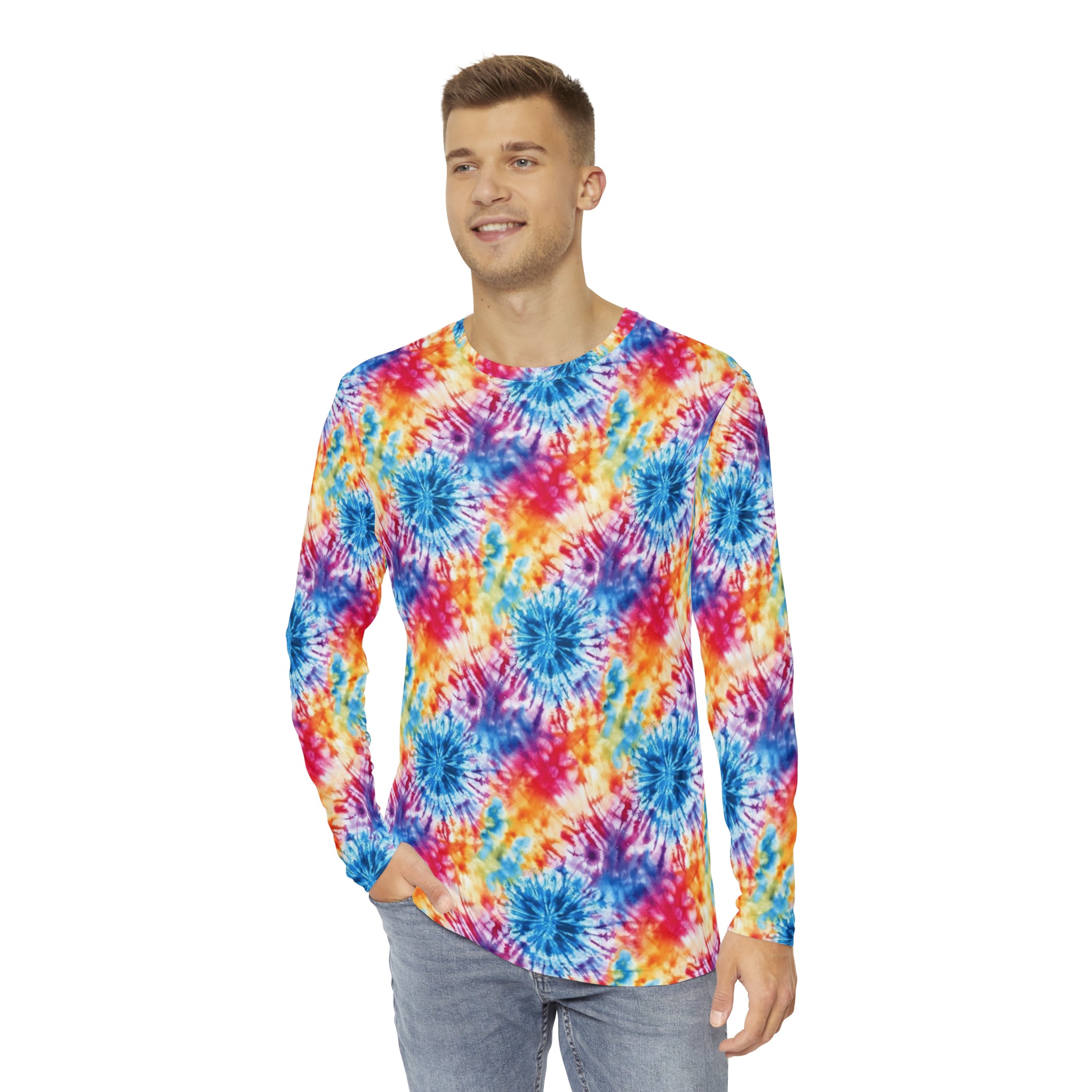 Men's Long Sleeve Shirt (AOP) - Tie Dye Designs 05