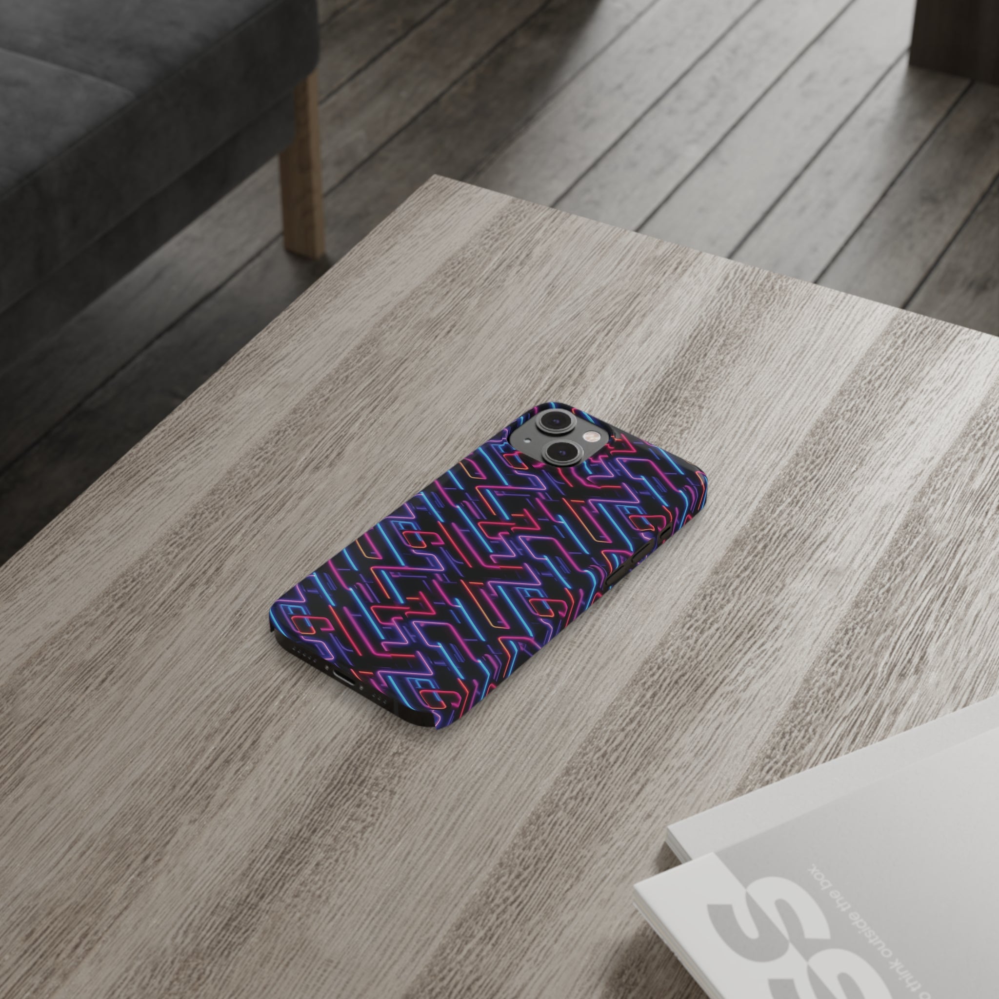 Slim Phone Cases (AOP) - Seamless Neon Designs 01