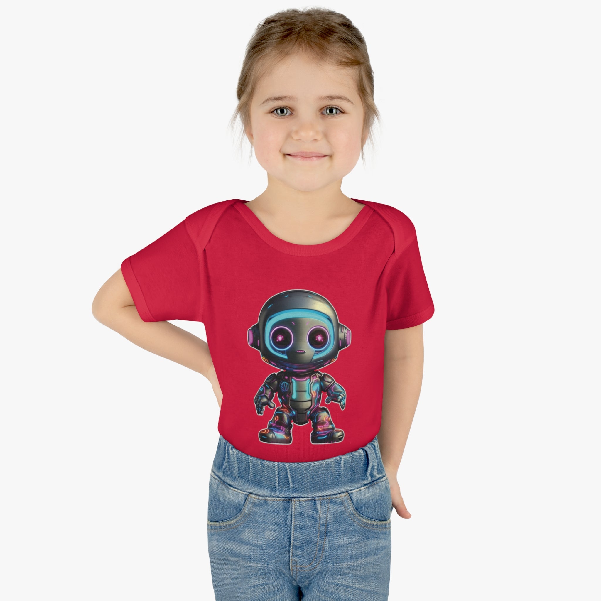 Infant Baby Rib Bodysuit - Ant, Robot Pop Art 01