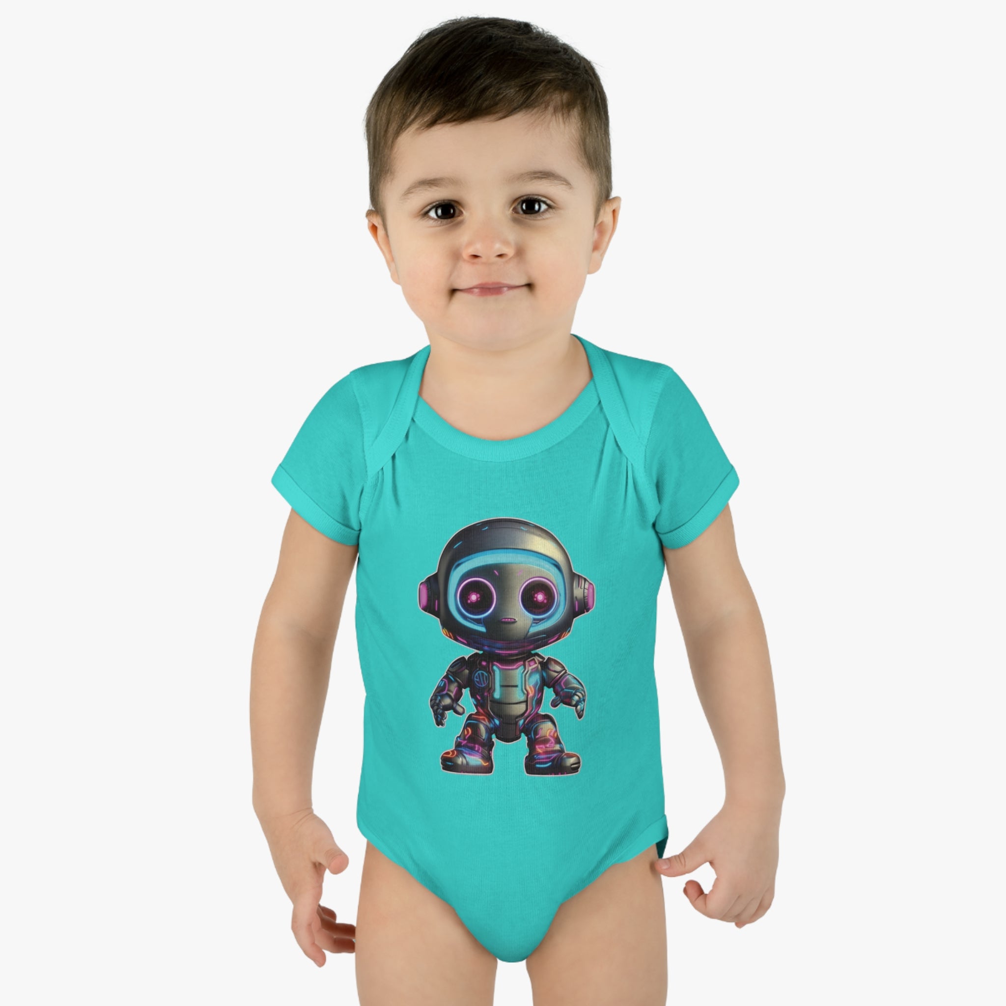 Infant Baby Rib Bodysuit - Ant, Robot Pop Art 01