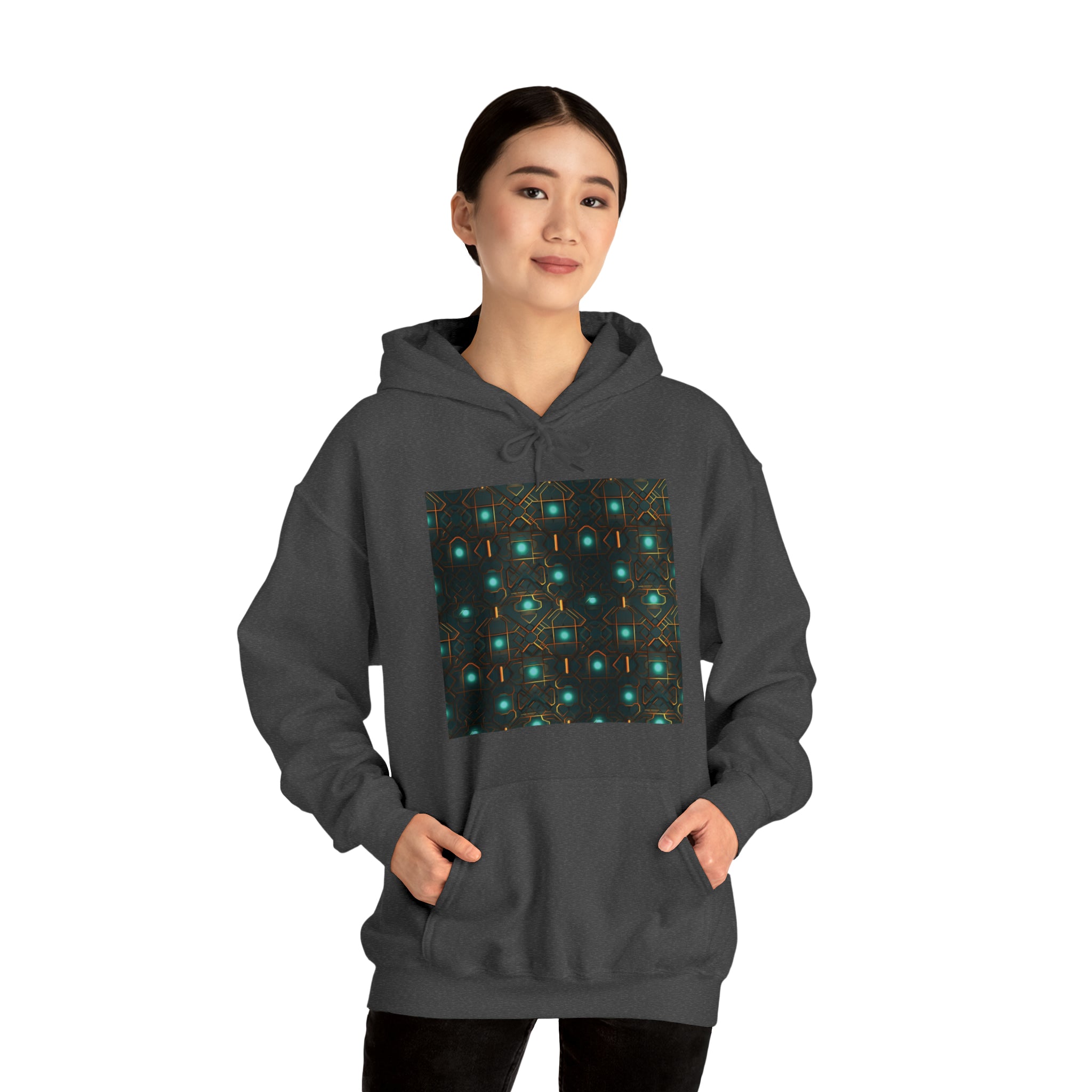 Unisex Heavy Blend™ Hooded Sweatshirt - Abstract Neon Designs 09