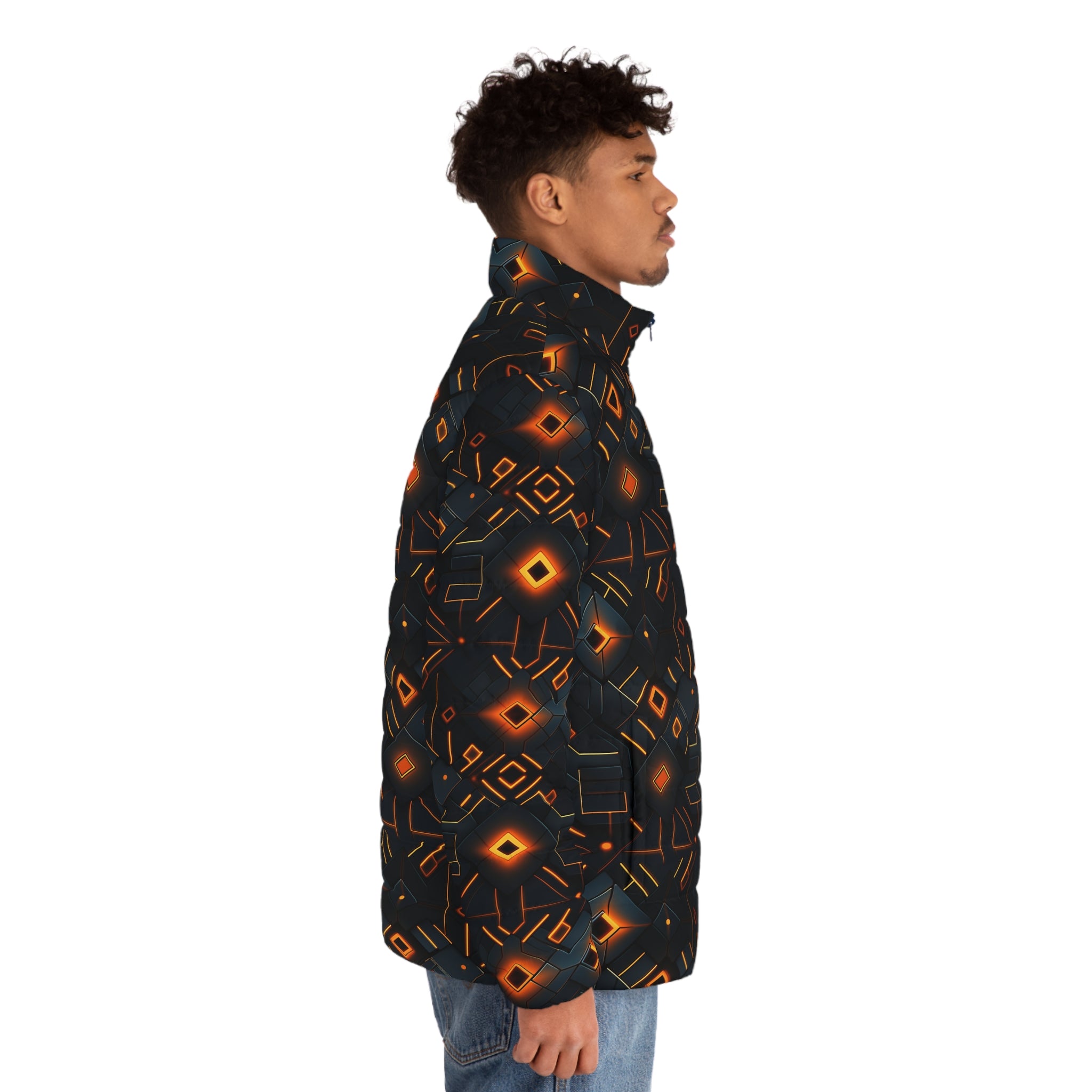 Men's Puffer Jacket (AOP) - Abstract Designs 02