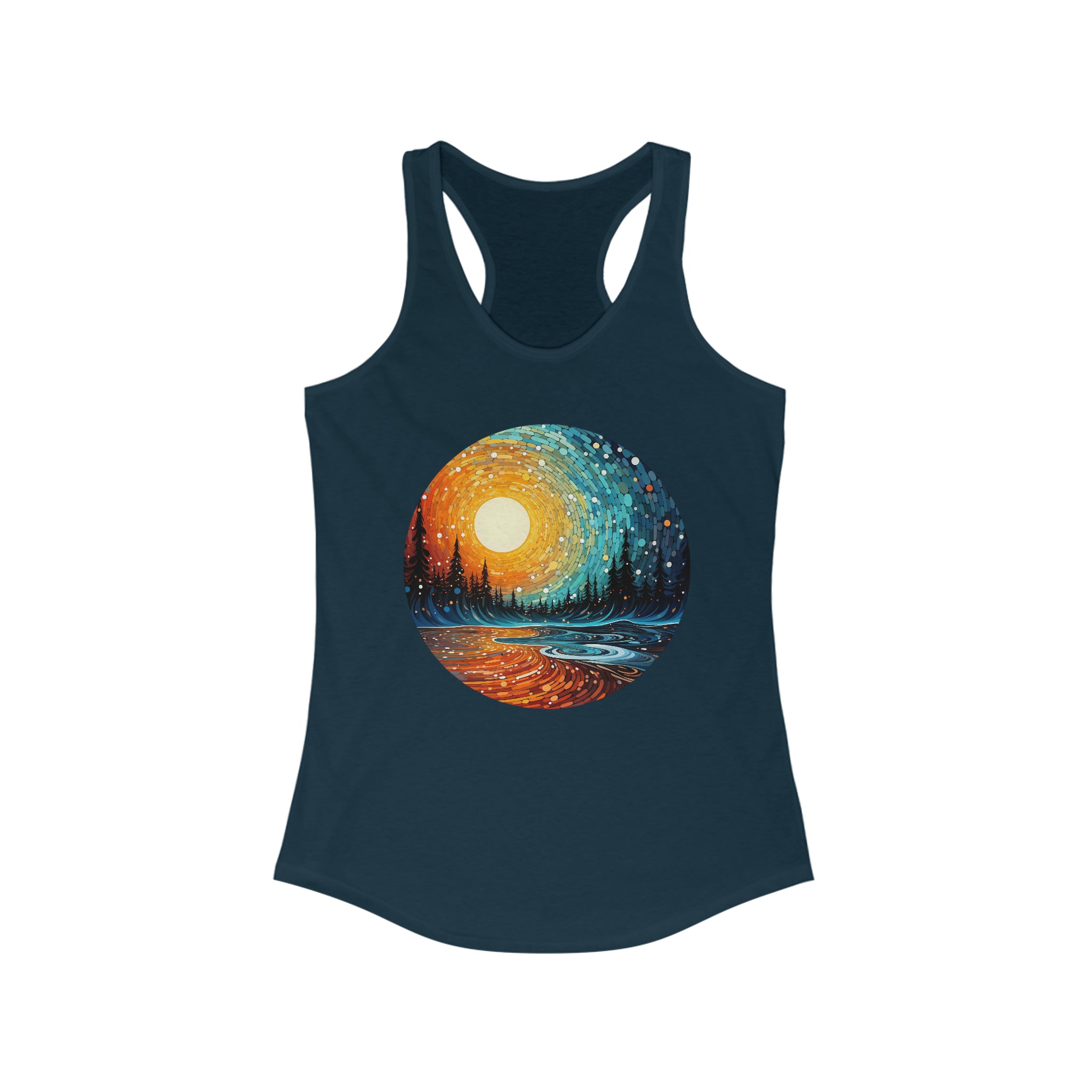 Women's Ideal Racerback Tank - Pointillism Designs 11