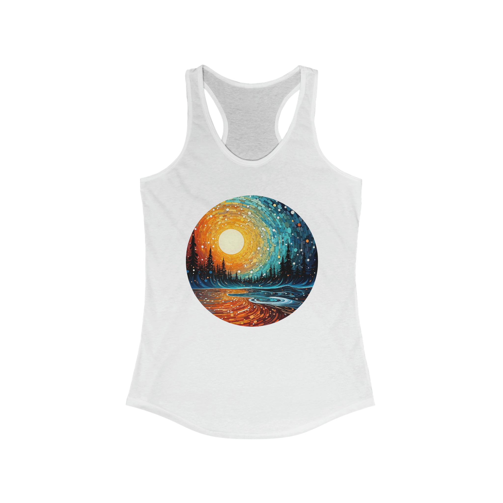 Women's Ideal Racerback Tank - Pointillism Designs 11