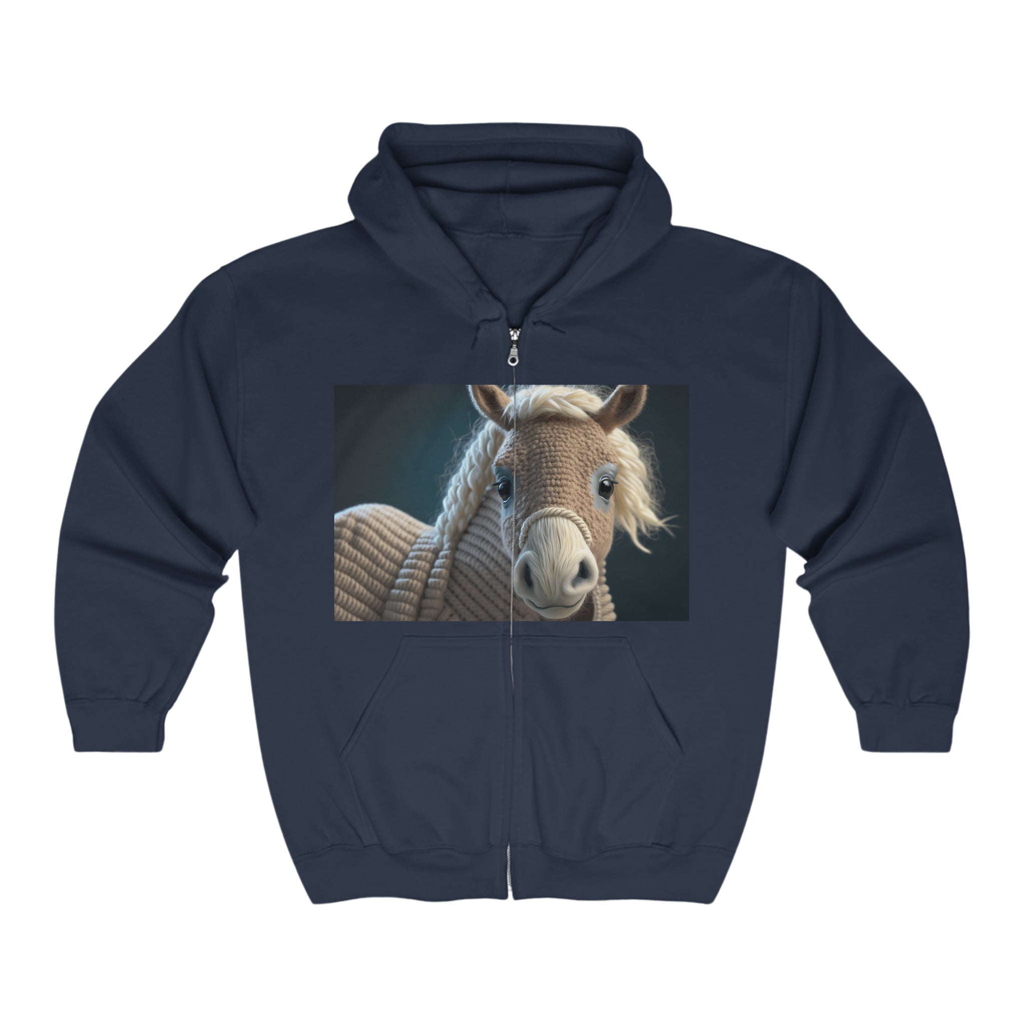 Unisex Heavy Blend™ Full Zip Hooded Sweatshirt - Baby Animals - Horse