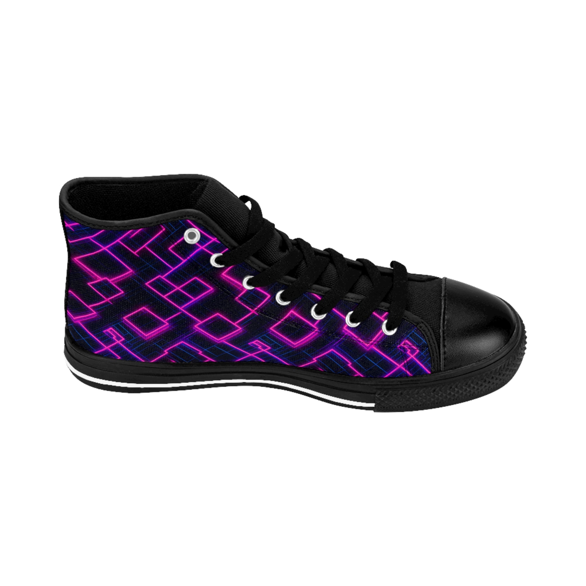 Men's Classic Sneakers (AOP) - Seamless Vibrant Synthwave Designs 04