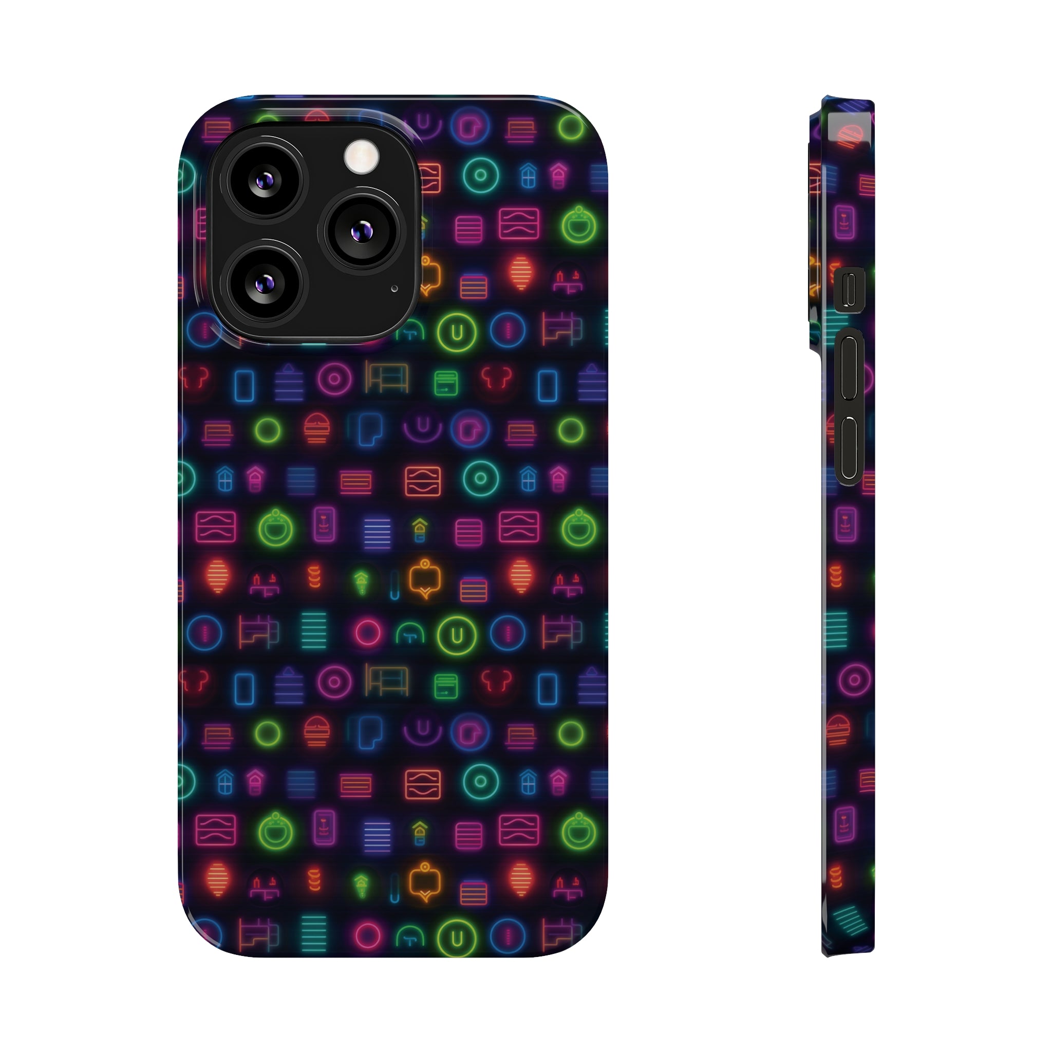 Slim Phone Cases (AOP) - Seamless Neon Designs 02