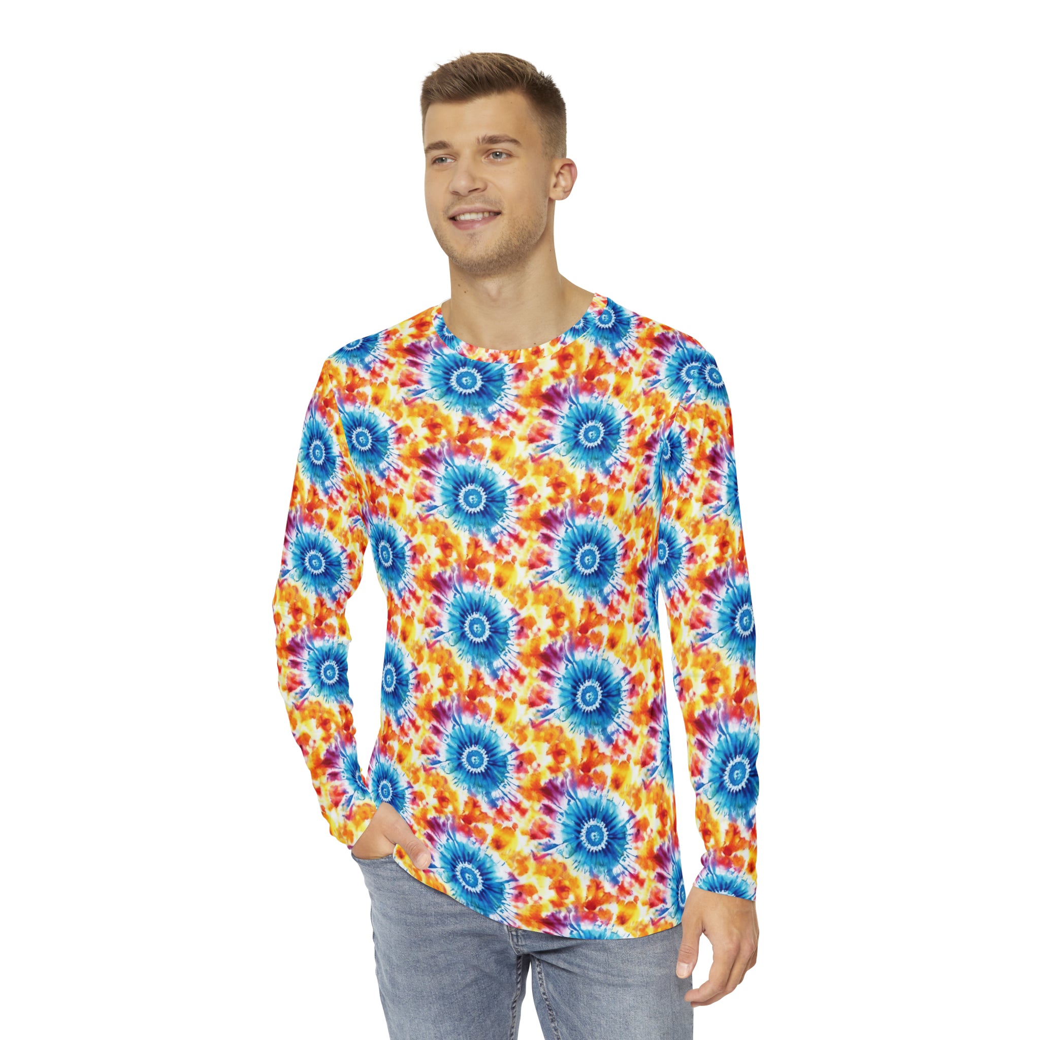 Men's Long Sleeve Shirt (AOP) - Tie Dye Designs 04