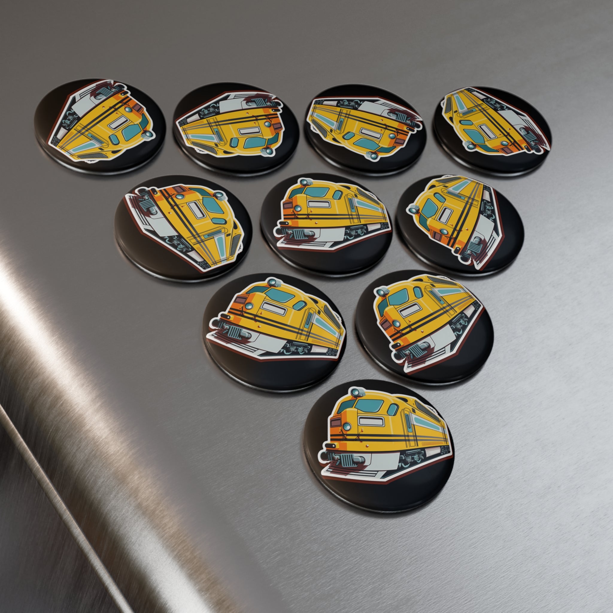 Button Magnet, Round (1 & 10 pcs) - Passenger Train