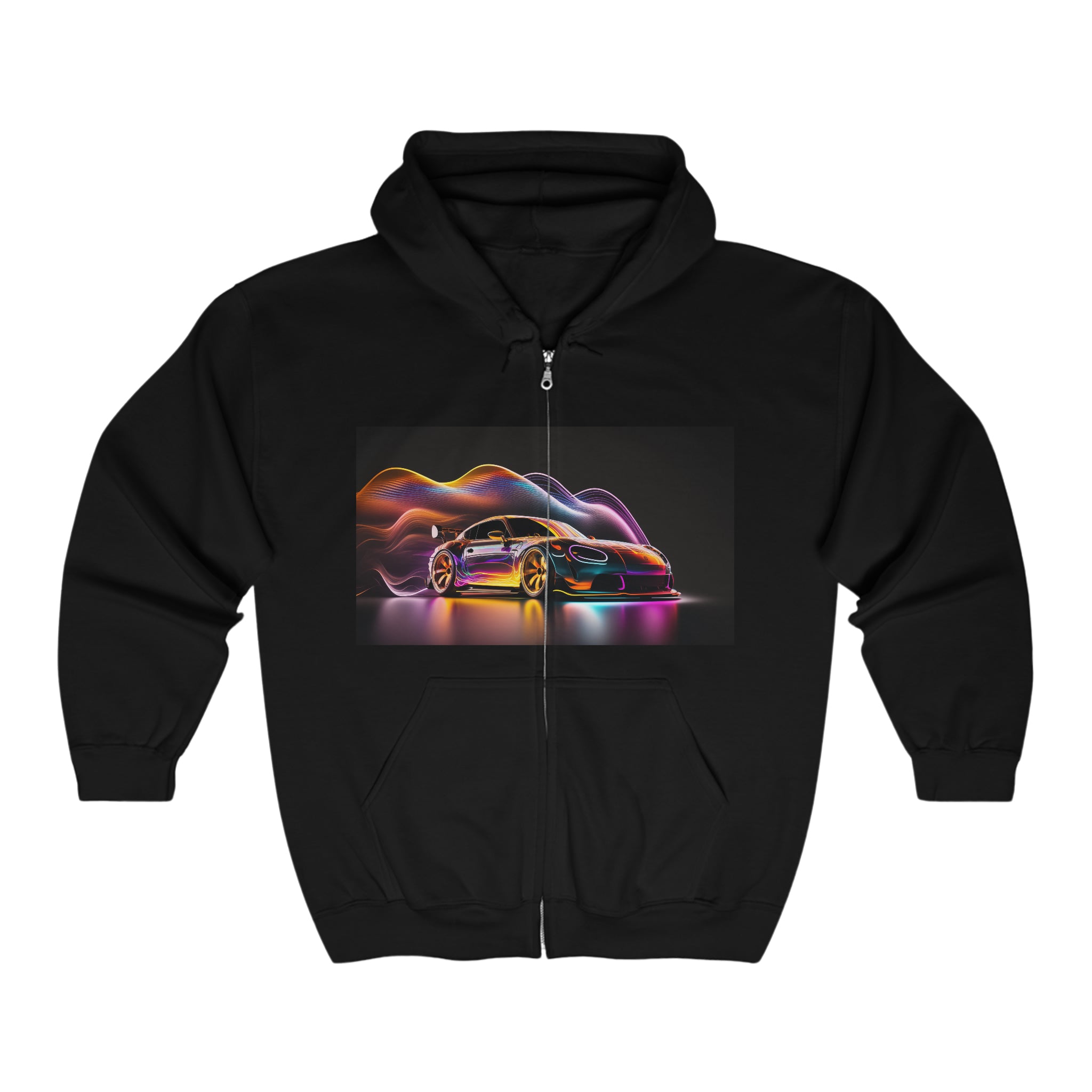 Unisex Heavy Blend™ Full Zip Hooded Sweatshirt - Neon Car 11