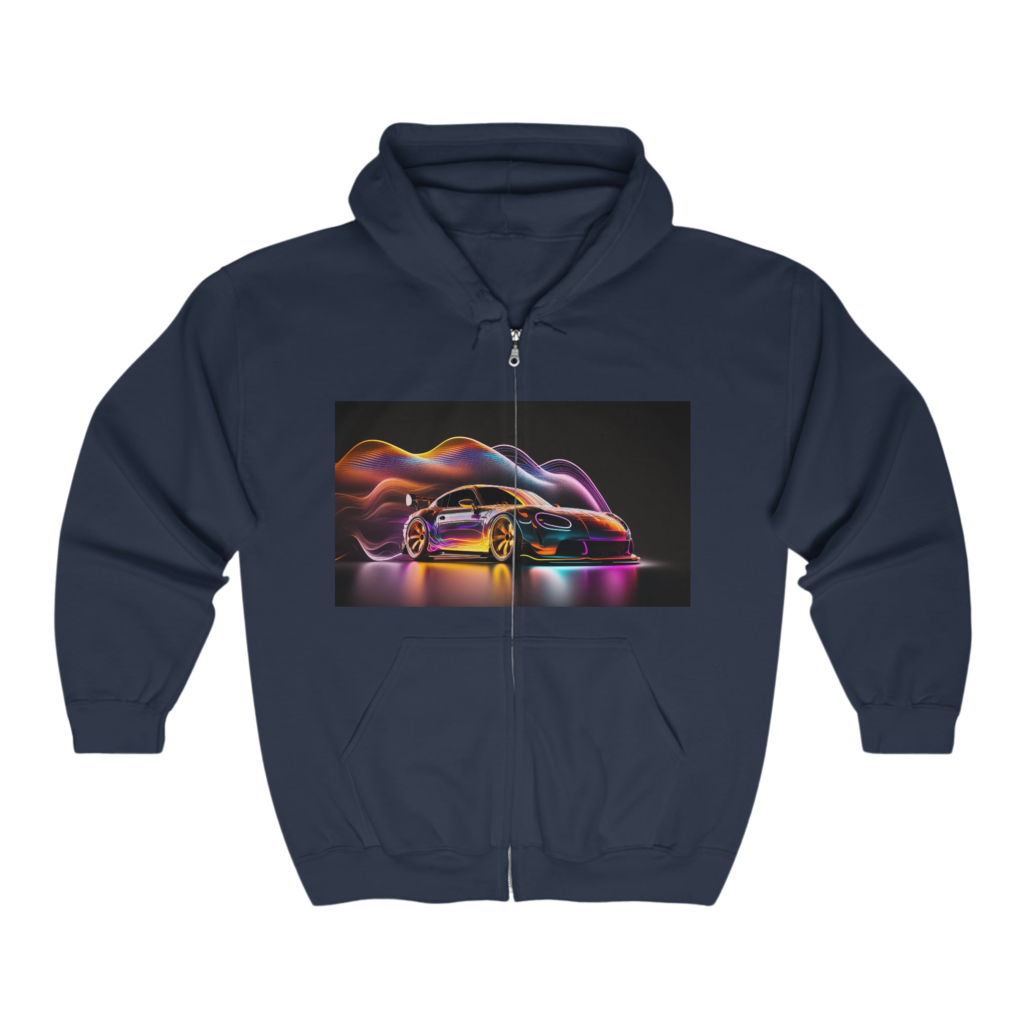 Unisex Heavy Blend™ Full Zip Hooded Sweatshirt - Neon Car 11