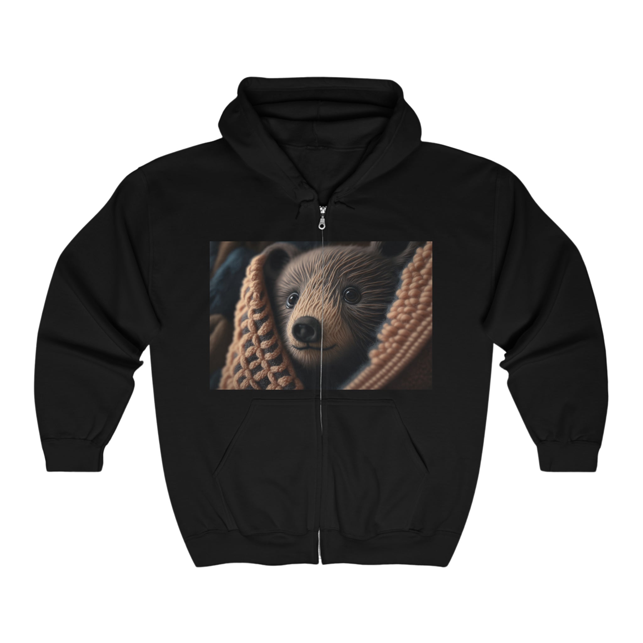 Unisex Heavy Blend™ Full Zip Hooded Sweatshirt - Baby Animals - Bear