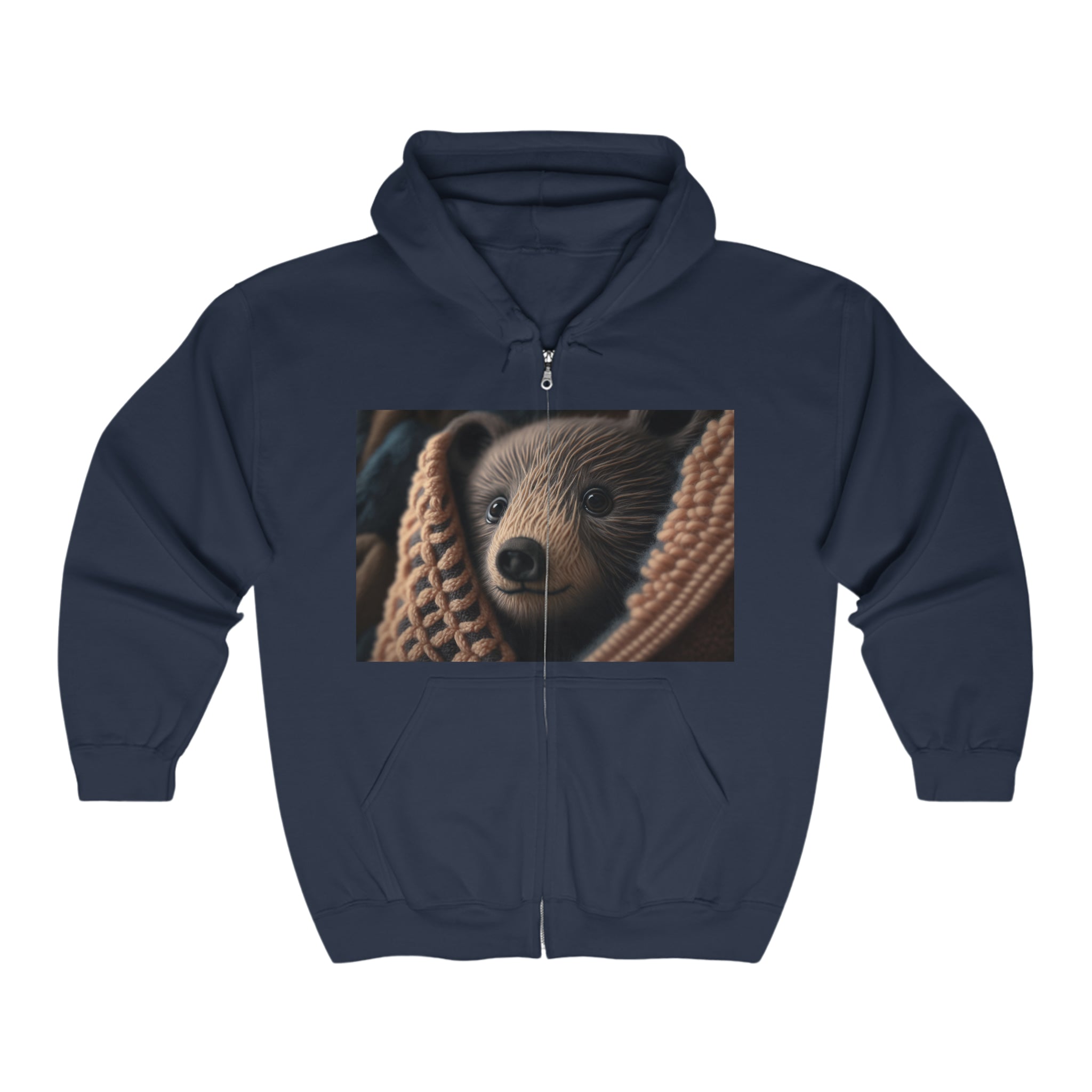 Unisex Heavy Blend™ Full Zip Hooded Sweatshirt - Baby Animals - Bear