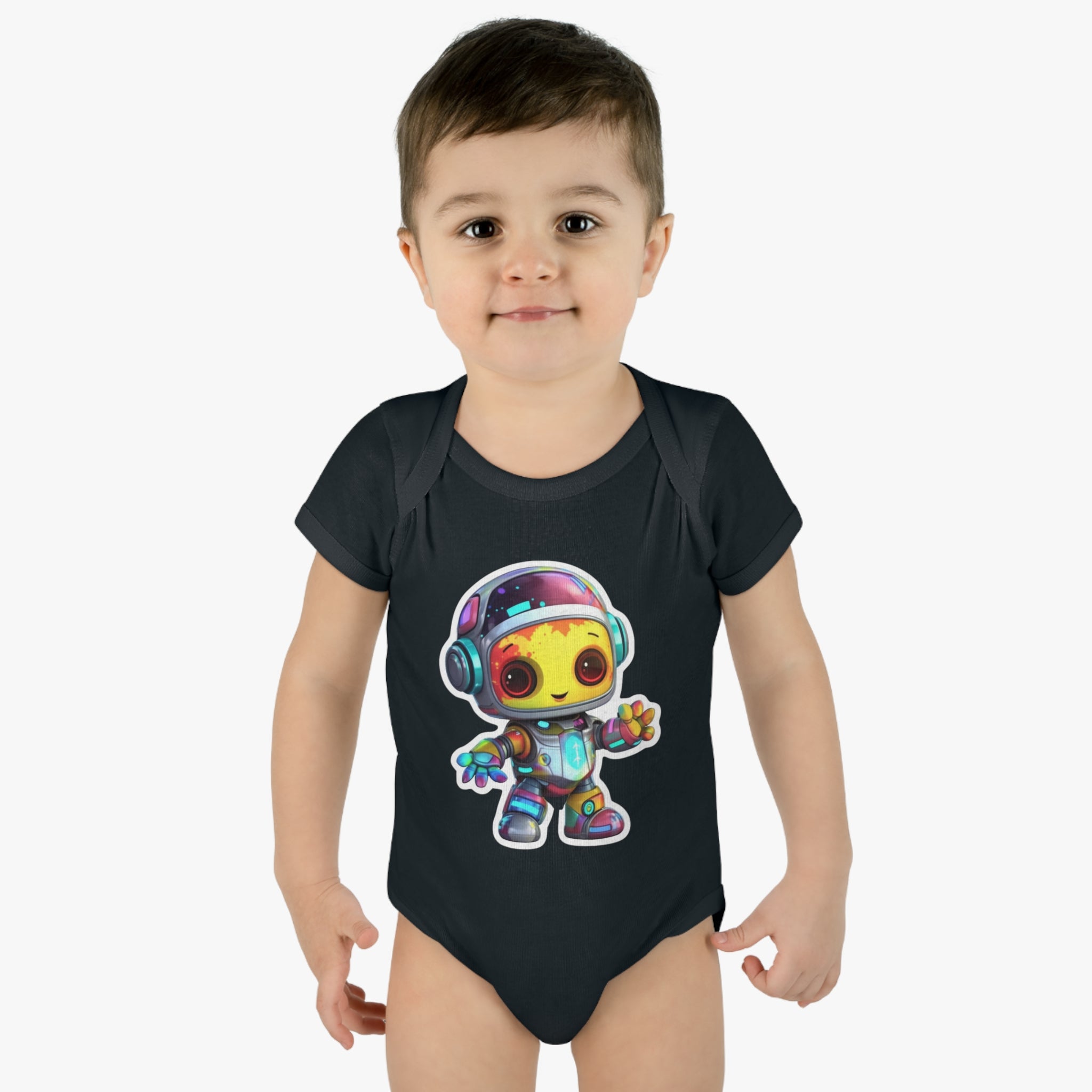 Infant Baby Rib Bodysuit - Comet, Robot Pop Art 09