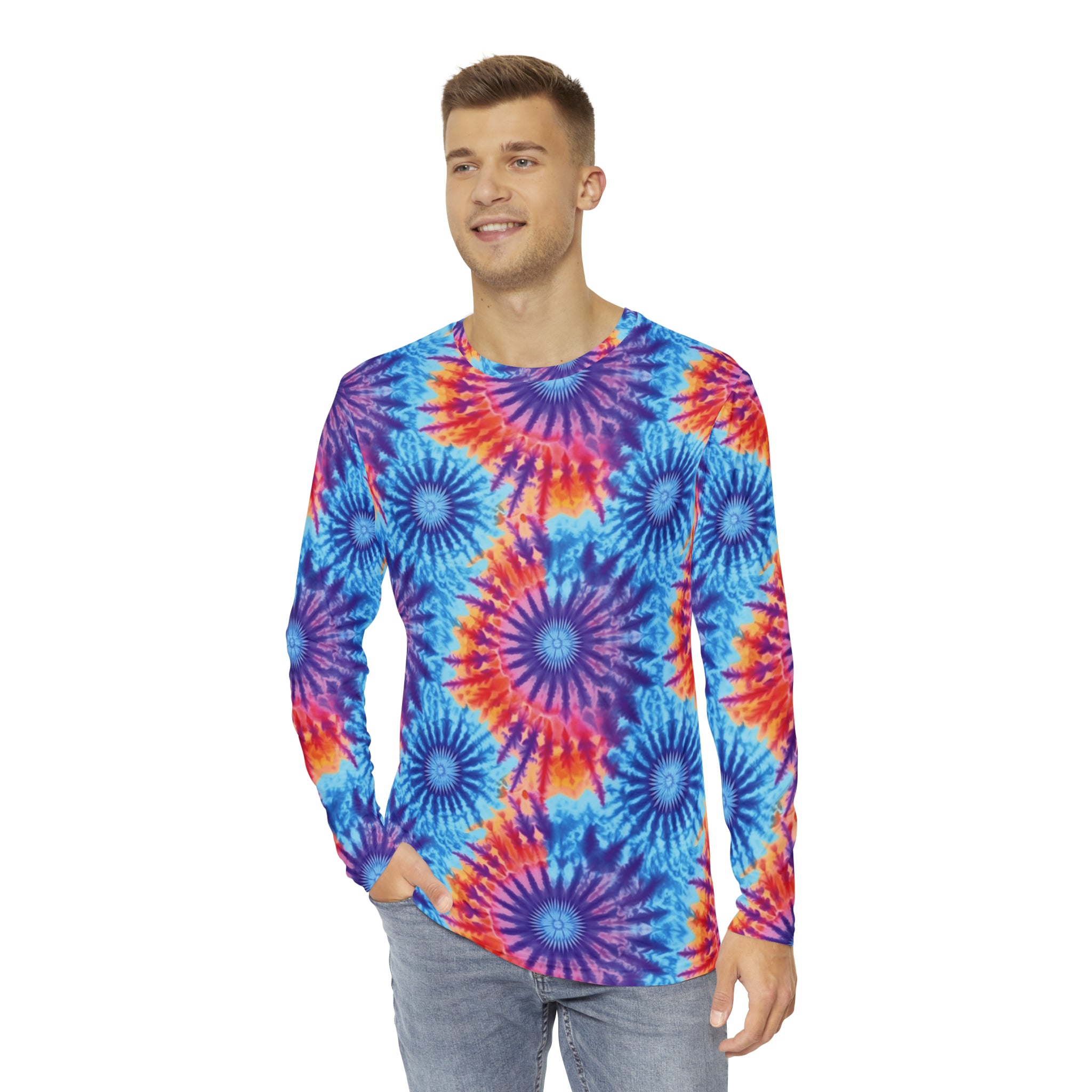 Men's Long Sleeve Shirt (AOP) - Tie Dye Designs 03