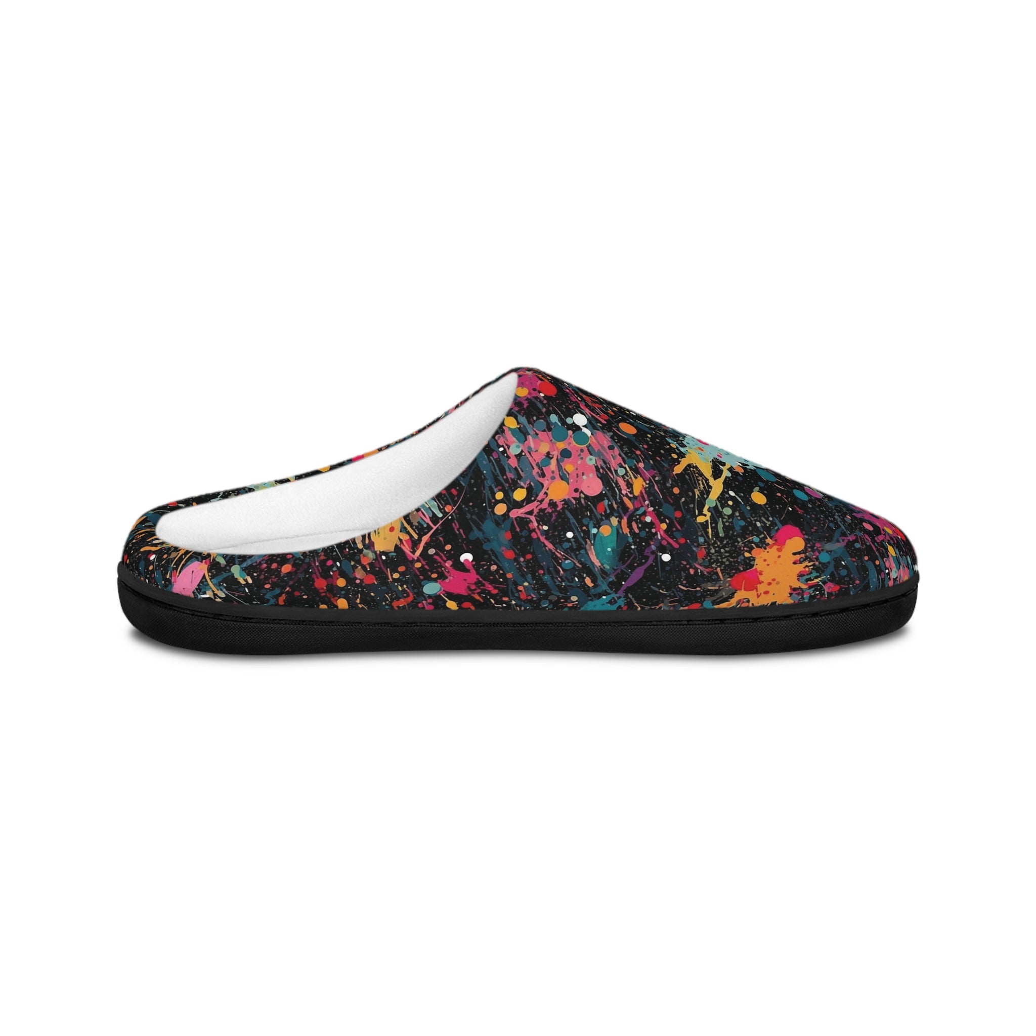 Men's Indoor Slippers (AOP) - Seamless Color Splatter Design 03