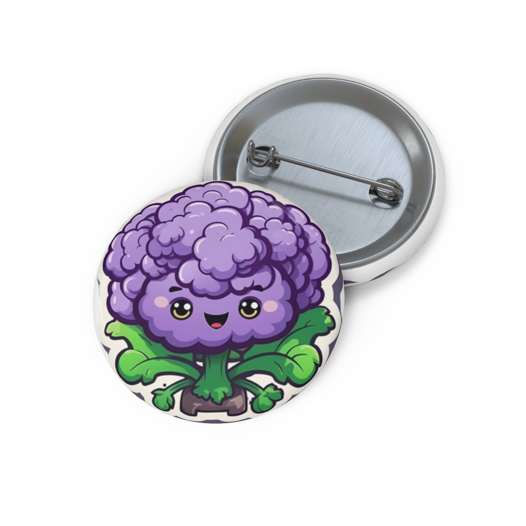 Custom Pin Buttons - Purple Cauliflower