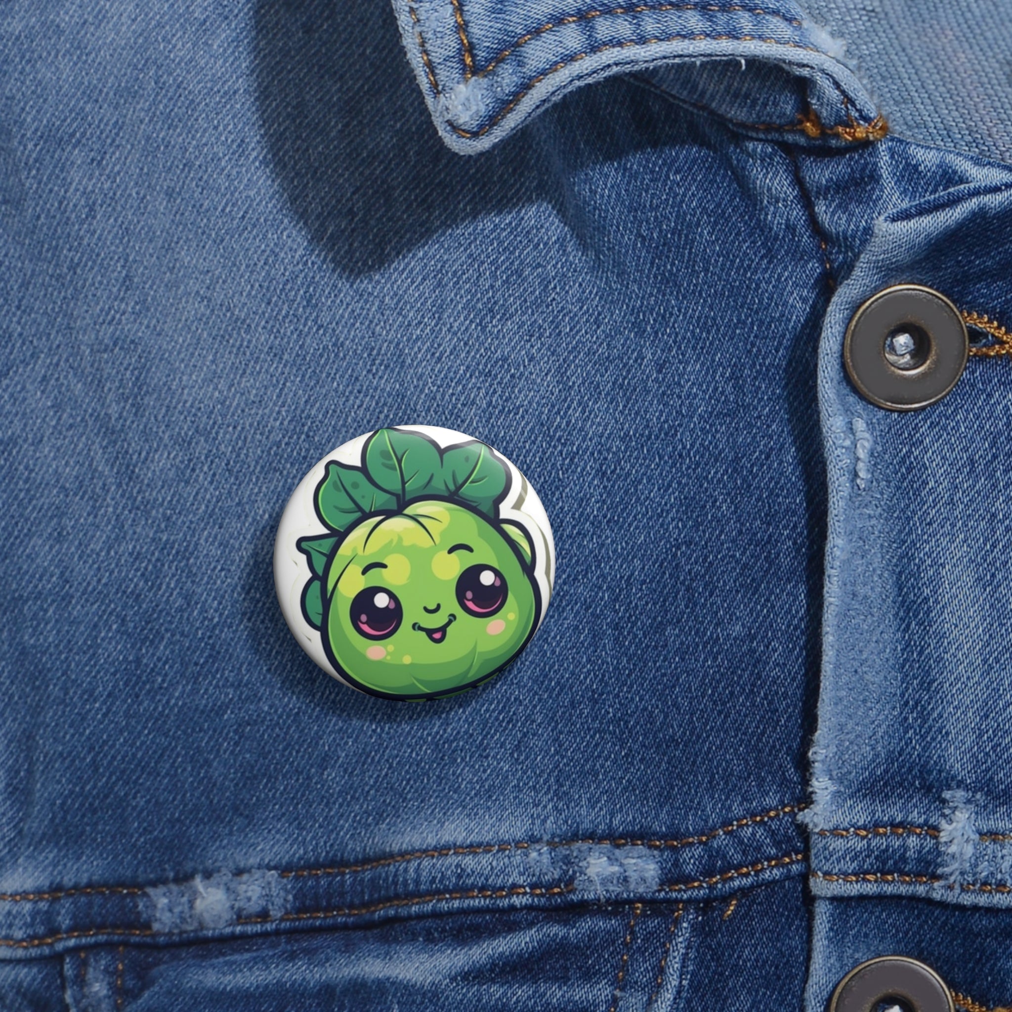 Custom Pin Buttons - Brussels Sprout
