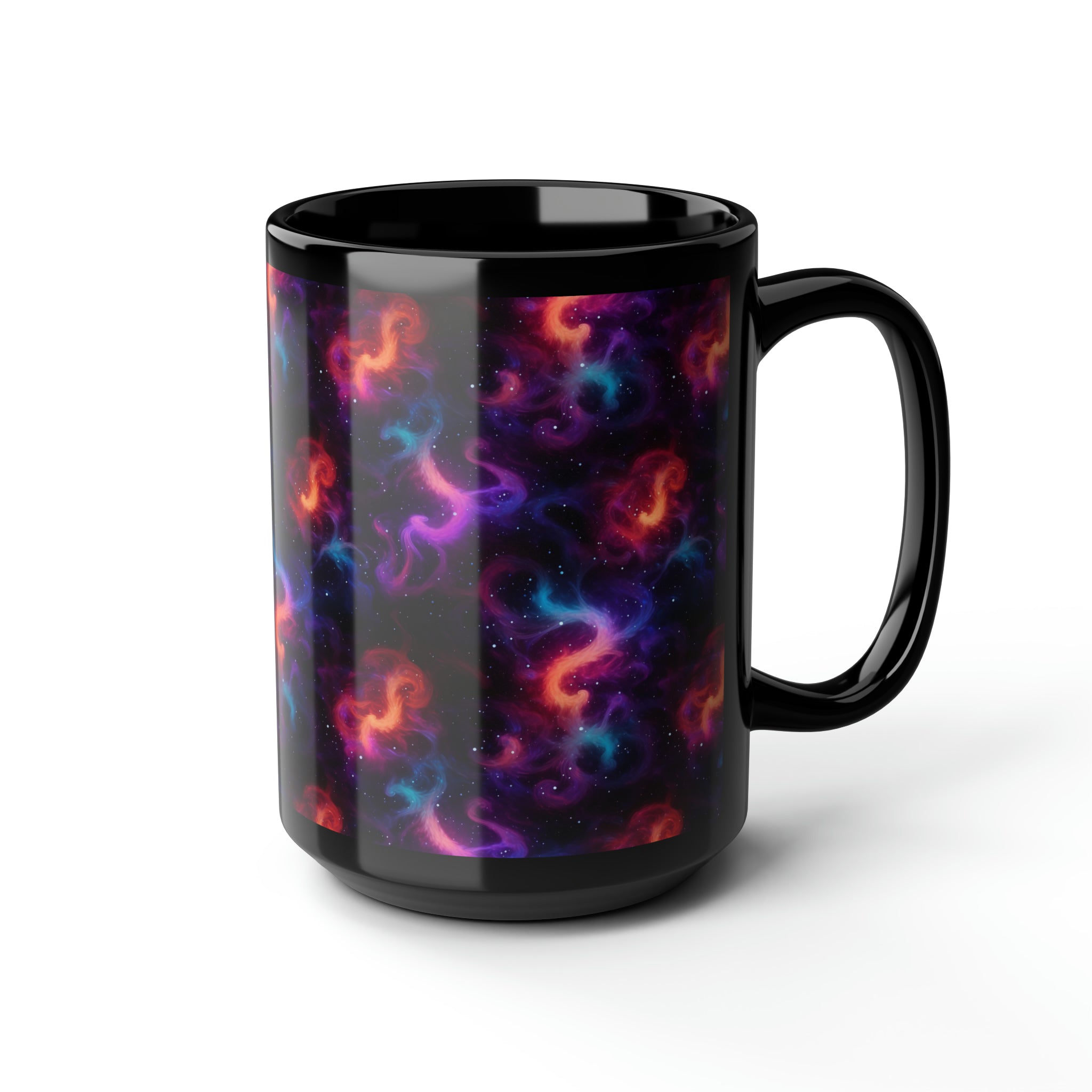 Black Mug, 15oz (AOP) - Fantasy Galaxies 04