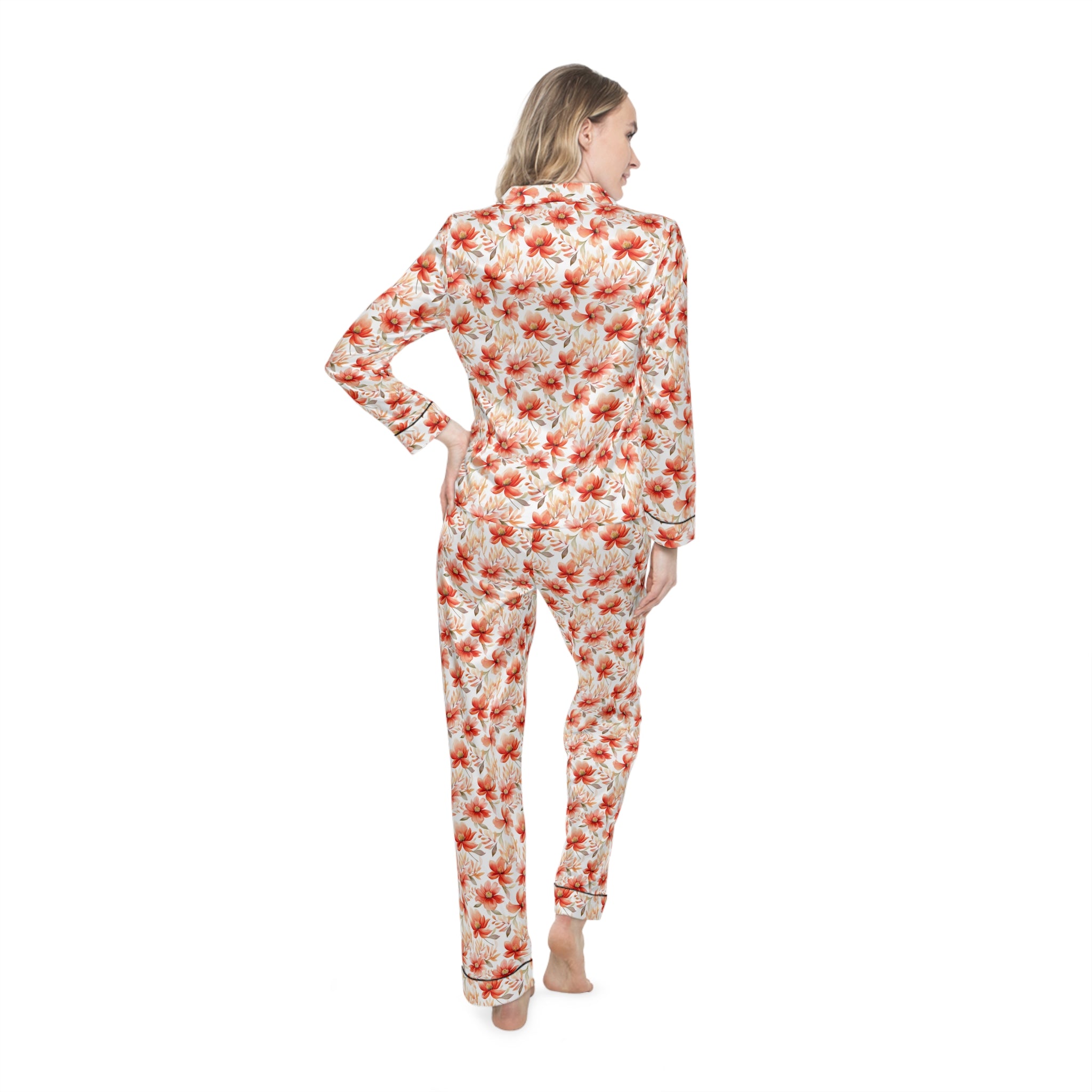 Women's Satin Pajamas (AOP) - Floral Prints 02